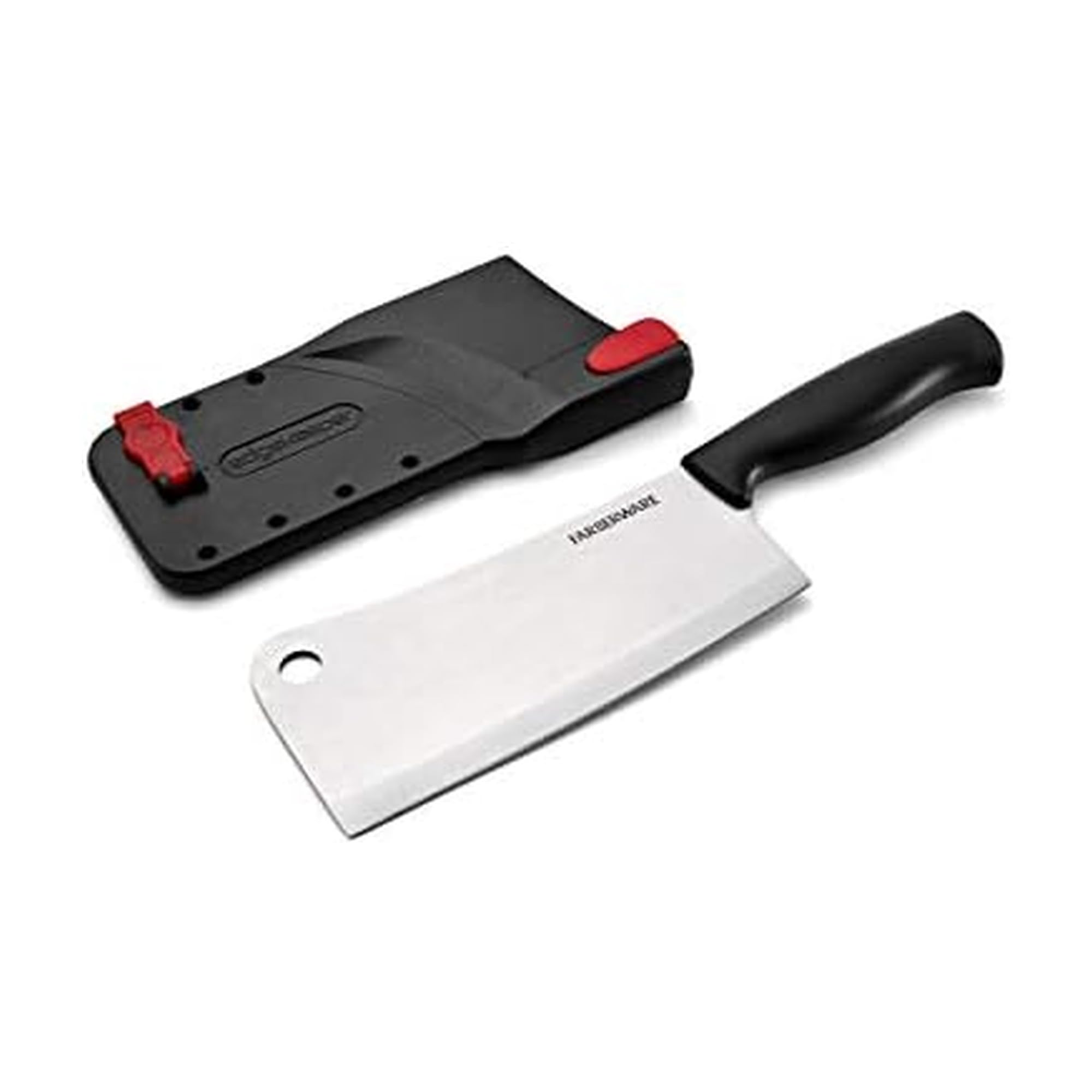 Farberware Edgekeeper 6-Inch Chef Knife with Self-Sharpening Blade Cover, High Carbon-Stainless Steel Kitchen Knife with Ergonomic Handle, Razor-Sharp Knife, Black