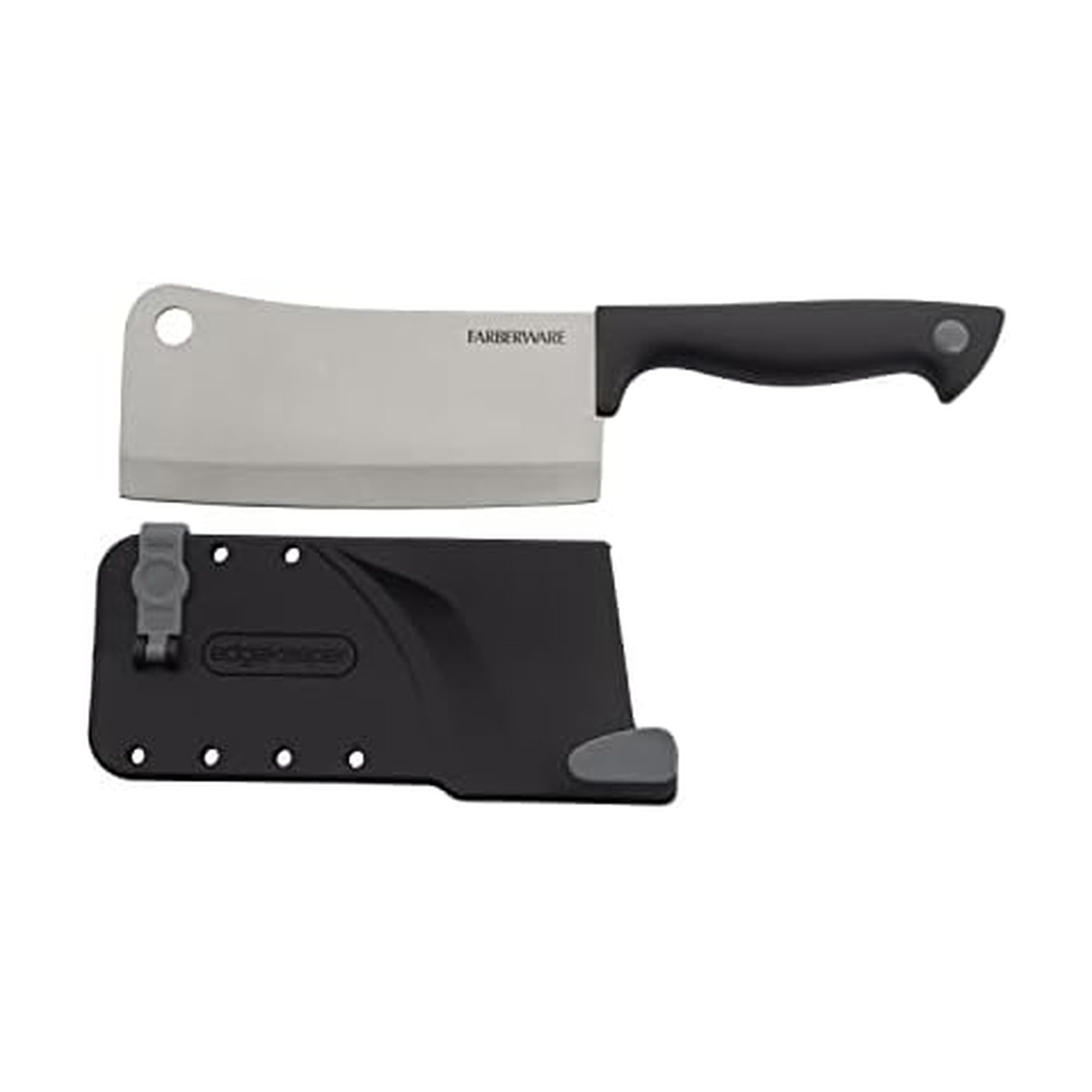 Farberware Edgekeeper 6-Inch Chef Knife with Self-Sharpening Blade Cover, High Carbon-Stainless Steel Kitchen Knife with Ergonomic Handle, Razor-Sharp Knife, Black
