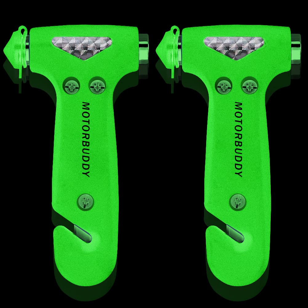 2-Pack Car Safety Hammer Seatbelt Cutter, Auto Emergency Escape Hammer with Window Glass Breaker and Seat Belt Cutter, Striking Red Escape Tool for Car Accidents