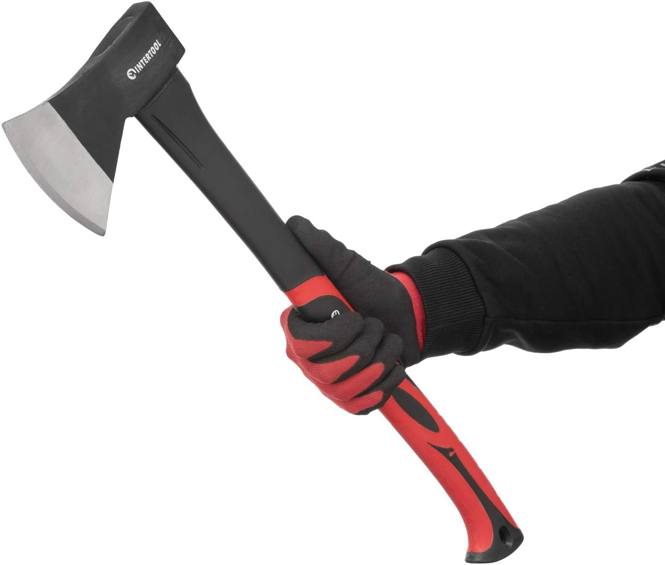 INTERTOOL 24-Inch Chopping Axe | Medium Size Felling Ax for Wood Splitting & Camping | Shock Absorbing Fiberglass Handle with Sheath | HT-0263