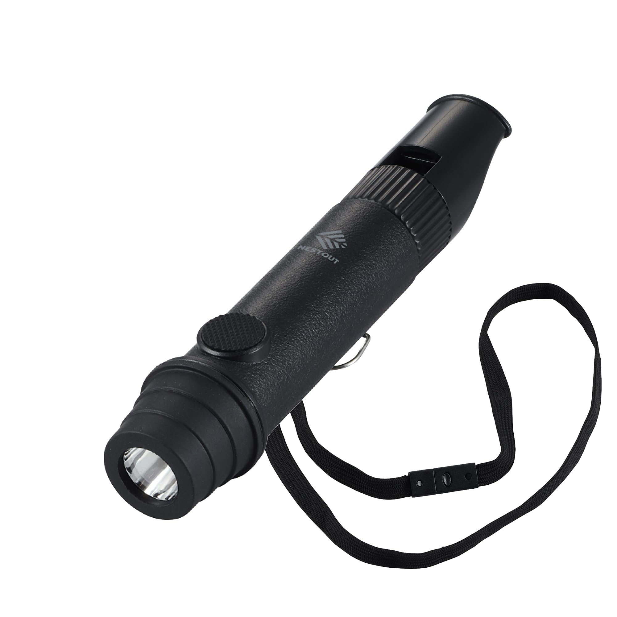 3-in-1 Flashlight, Lantern & Whistle, IP44 Water-Resistant, Dust-Resistant, AAA Battery Powered, Compact for Hiking, Camping, Rescue, Emergency, Lanyard Included (Beige)