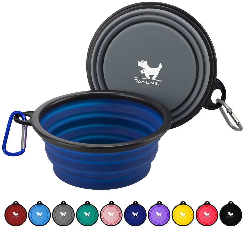 Collapsible Dog Bowls for Travel, 2-Pack Dog Portable Water Bowl for Dogs Cats Pet Foldable Feeding Watering Dish for Traveling Camping Walking with 2 Carabiners, BPA Free
