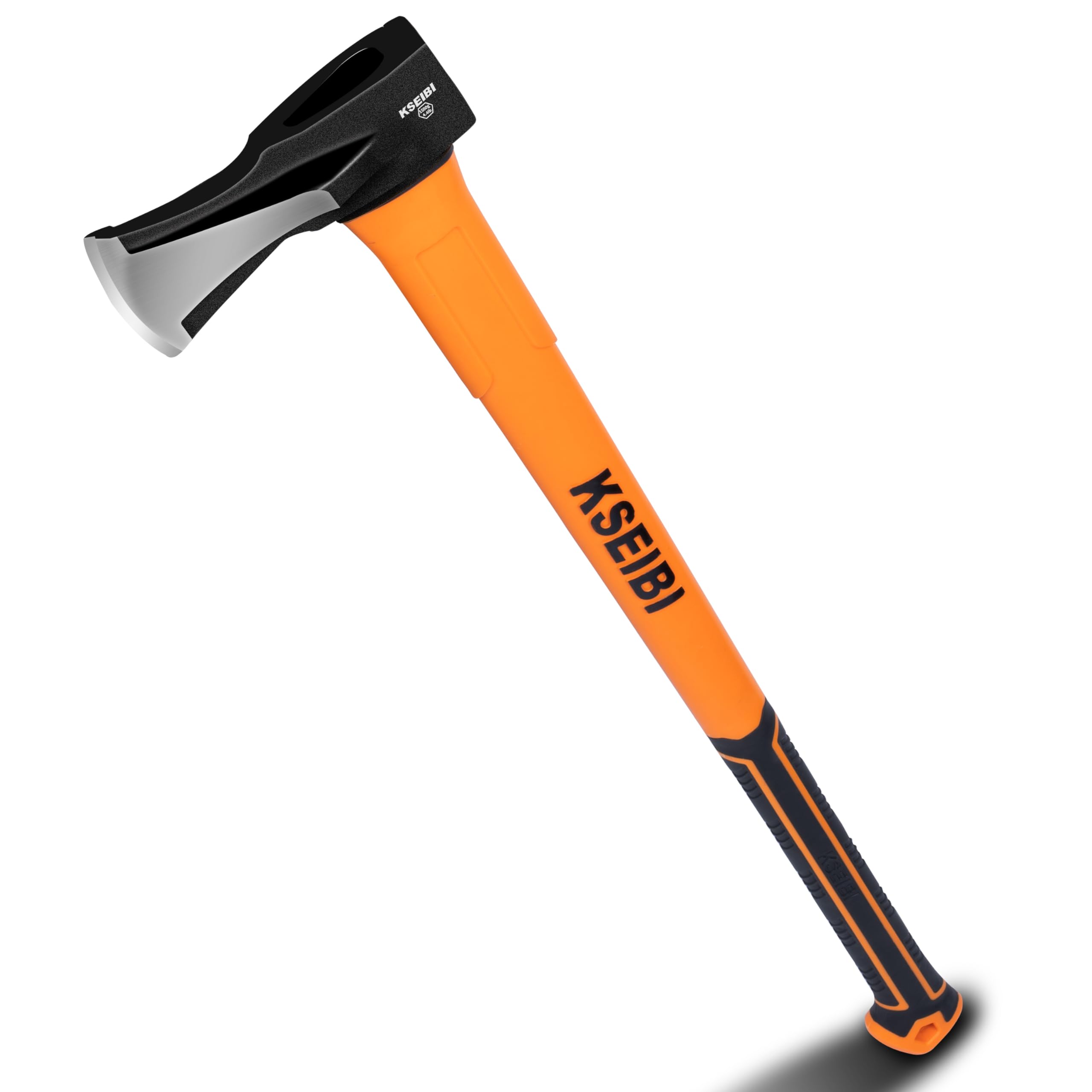 KSEIBI Wood Axe, Small Outdoor Camp Hatchet for Splitting and Kindling Wood, Forged Steel Blade with Anti-Slip and Shock Reduction Handle Great Throwing Axes and Hatchets (Modern)