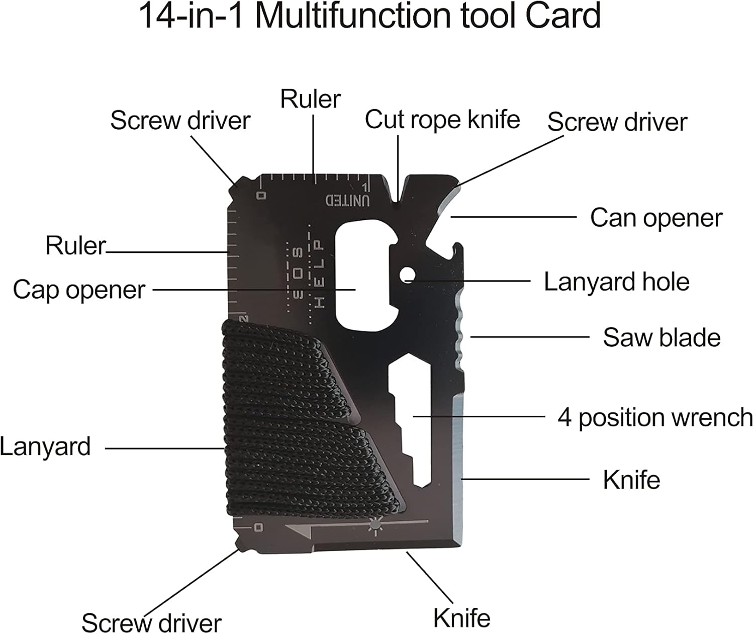 Emergency Survival Kit – Windproof Matches with Waterproof Case, Waxed Fire Rope, Wire Saw, Knife, Tool Card, Blanket, Carabiner – Camping Hiking Outdoor Fire Starter Set