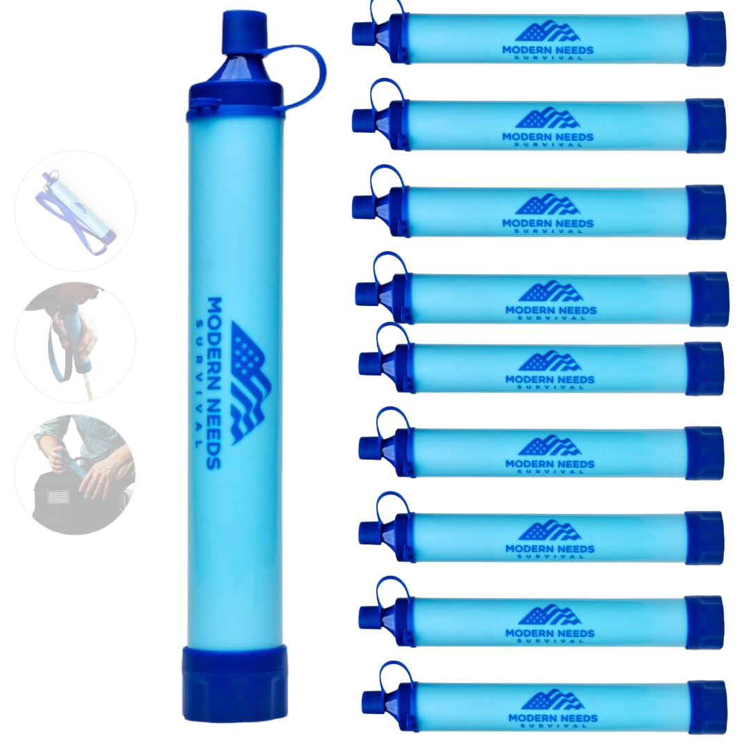 MODERN NEEDS Ready Filter Personal Water Filter Straw | Backpacking Water Filter for Hiking & Camping | Portable Water Purifier Camping | Emergency Survival Gear & Camping Survival Kit