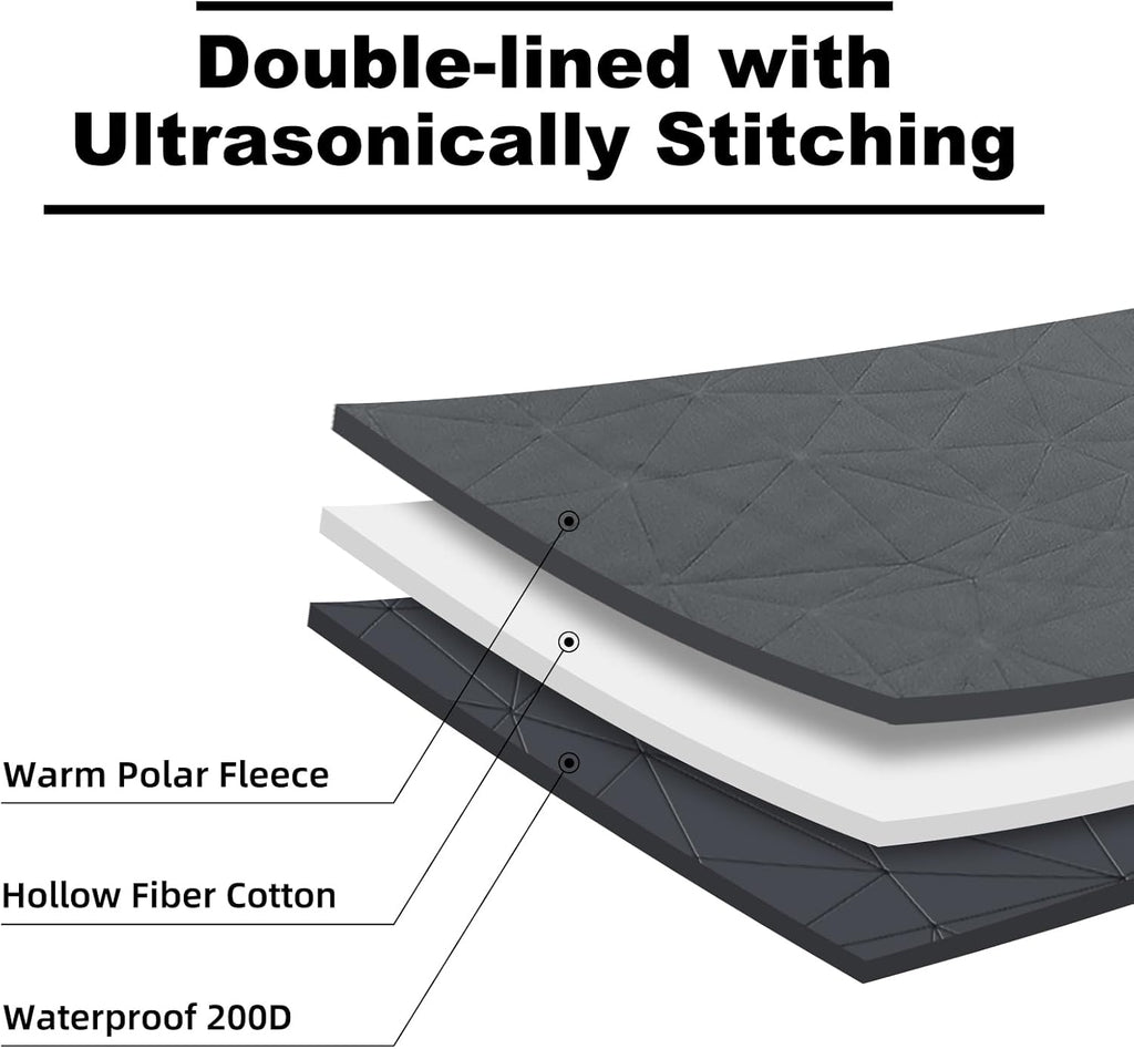 Outdoor Waterproof Blanket, Foldable Fleece Stadium Blanket for Outdoor Sports Event, Camping, Car, Pet, Picnics - Windproof, Wearable, Machine Washable 80" x 58" (Black Gray)