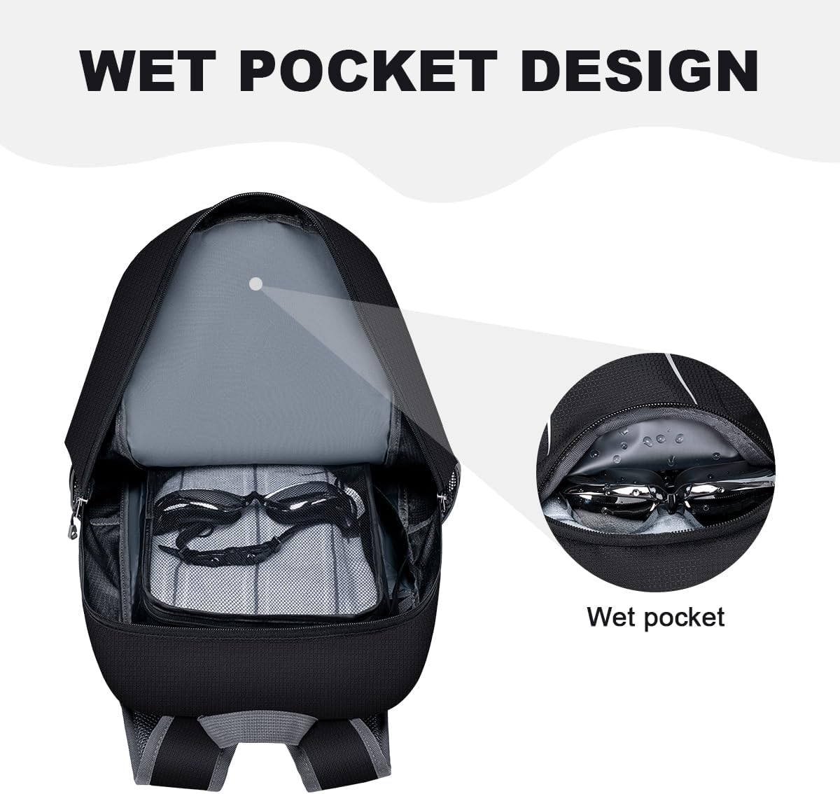 MIYCOO Backpack - Ultra Lightweight Packable Backpack for Travel Camping, 45L Hiking Back Pack Waterproof Foldable Daypack for Men Women Black