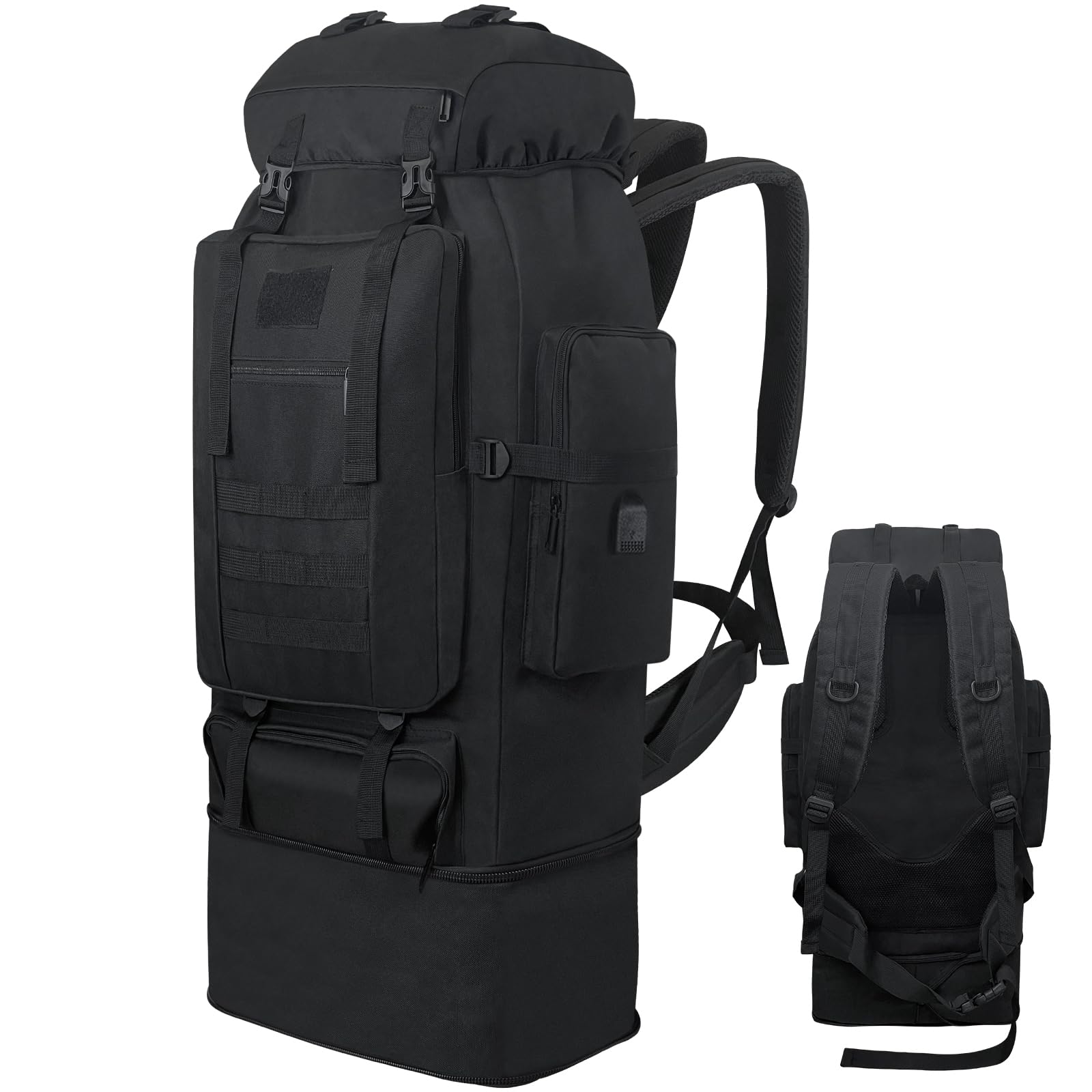 80L 100 liters Hiking Backpack Camping Rucksack, Men Outdoor Travel Climbing Knapsack Mountaineering Trekking Backpack