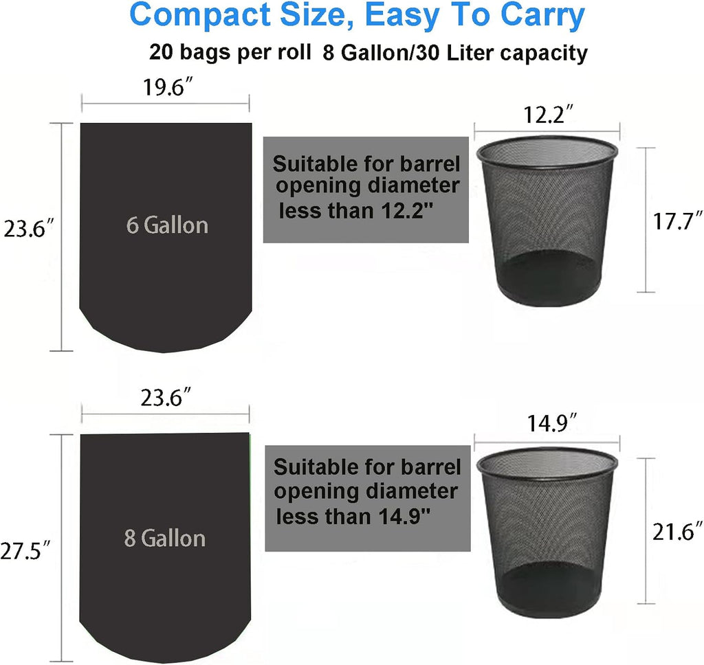 Compostable Camping Toilet Bags - 40 Count, 8 Gallon, 30 Liter, Portable Toilet Replacement Bags for Outdoors, Boating, Car Travel, Long Trips