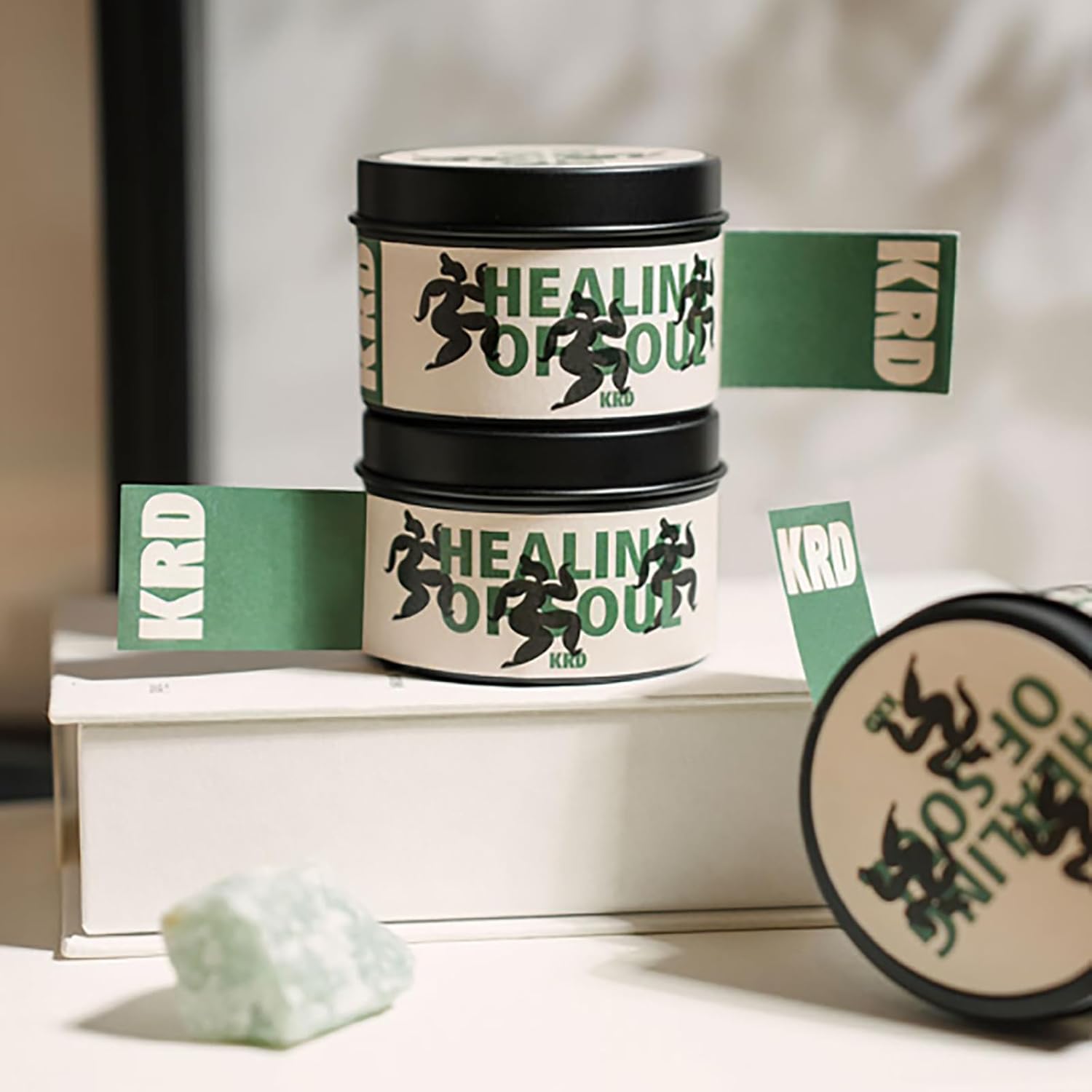 KRD Series Scented Candles 4 Pack, 90g Lightweight Tins, 20H Burn Each, Portable Soy Wax Travel Candles for Camping Backpack Vacation, 4 Scents