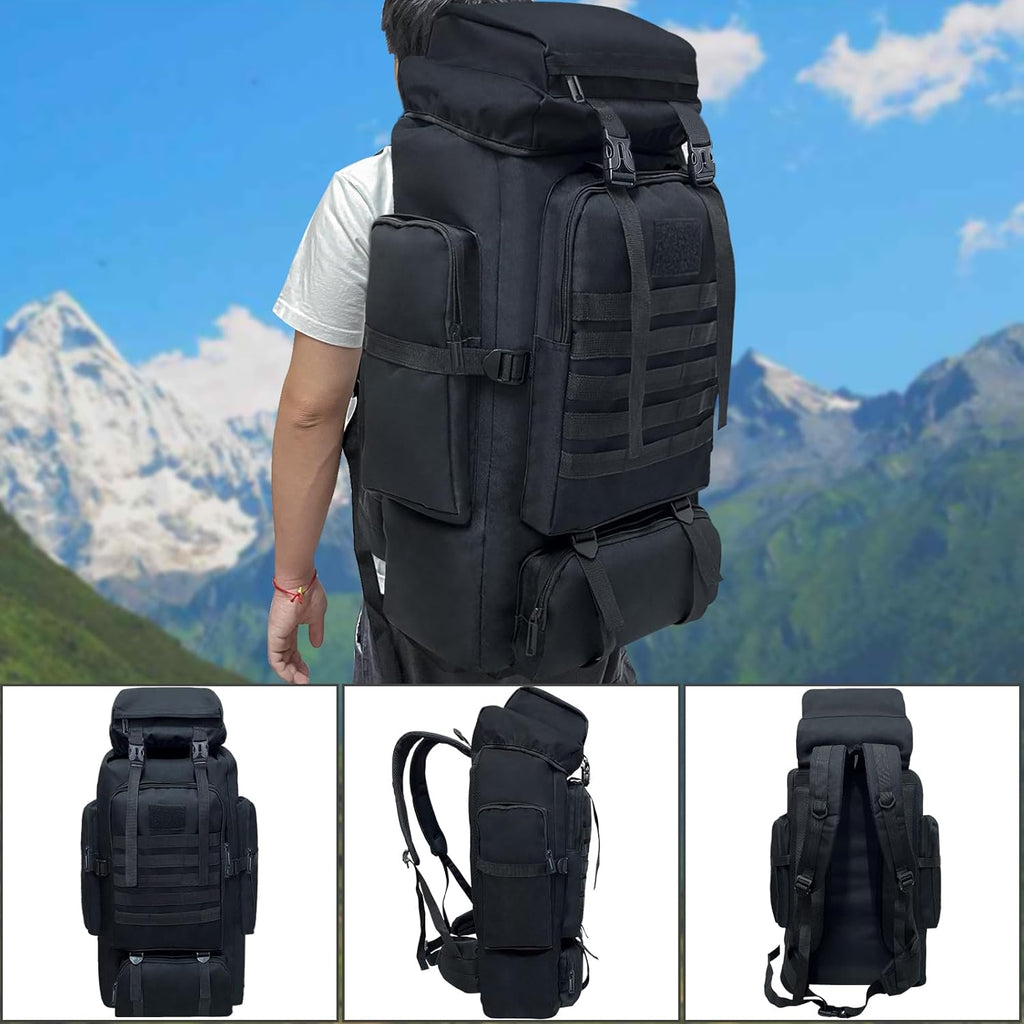 80L 100 liters Hiking Backpack Camping Rucksack, Men Outdoor Travel Climbing Knapsack Mountaineering Trekking Backpack