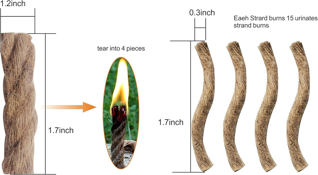 Emergency Survival Kit – Windproof Matches with Waterproof Case, Waxed Fire Rope, Wire Saw, Knife, Tool Card, Blanket, Carabiner – Camping Hiking Outdoor Fire Starter Set