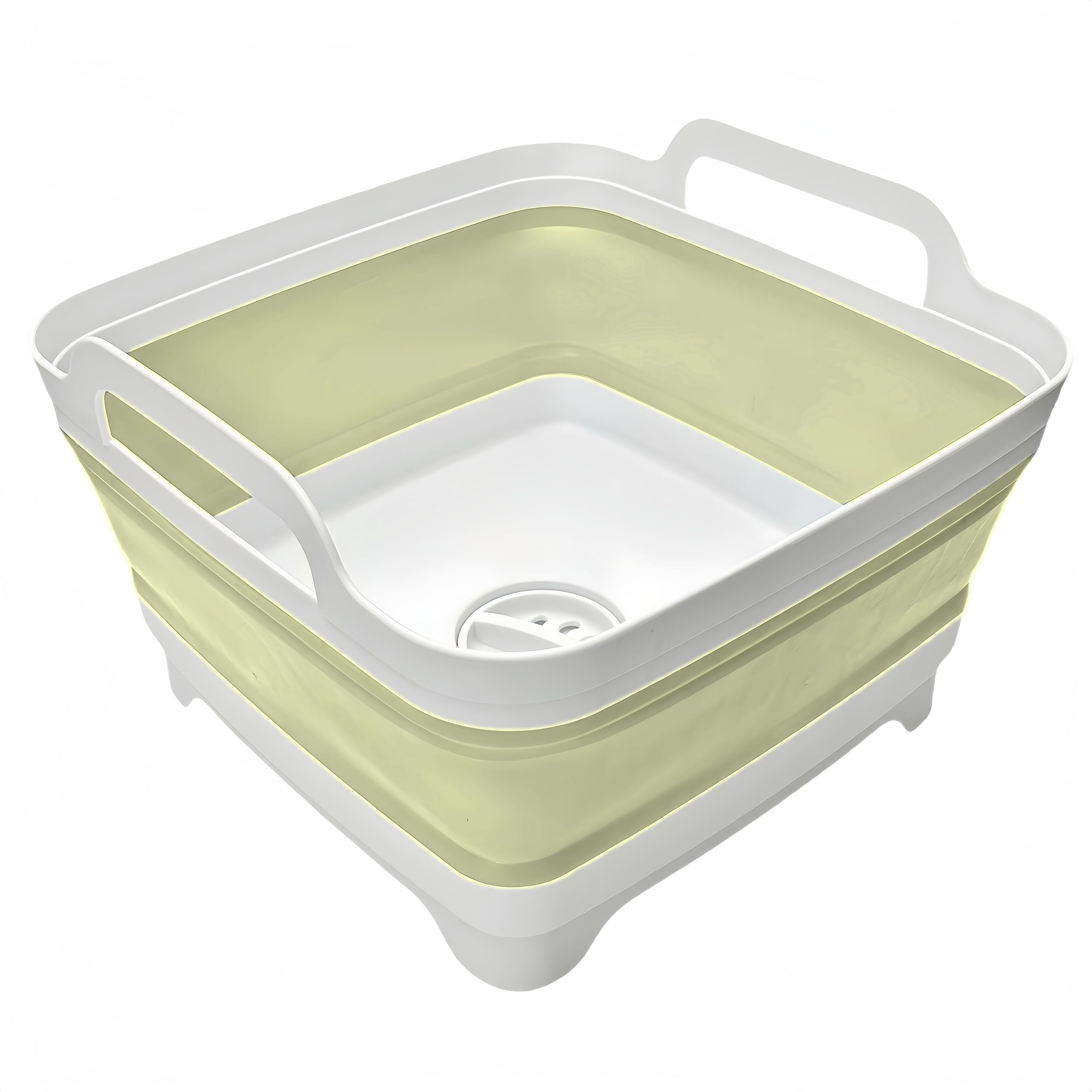 Collapsible Wash Basin 9L, Foldable Dish Tub with Drain Plug, Portable Collapsible Dish Basin, Camping Sink for Washing Dishes, Laundry & Kitchen Use,Gray