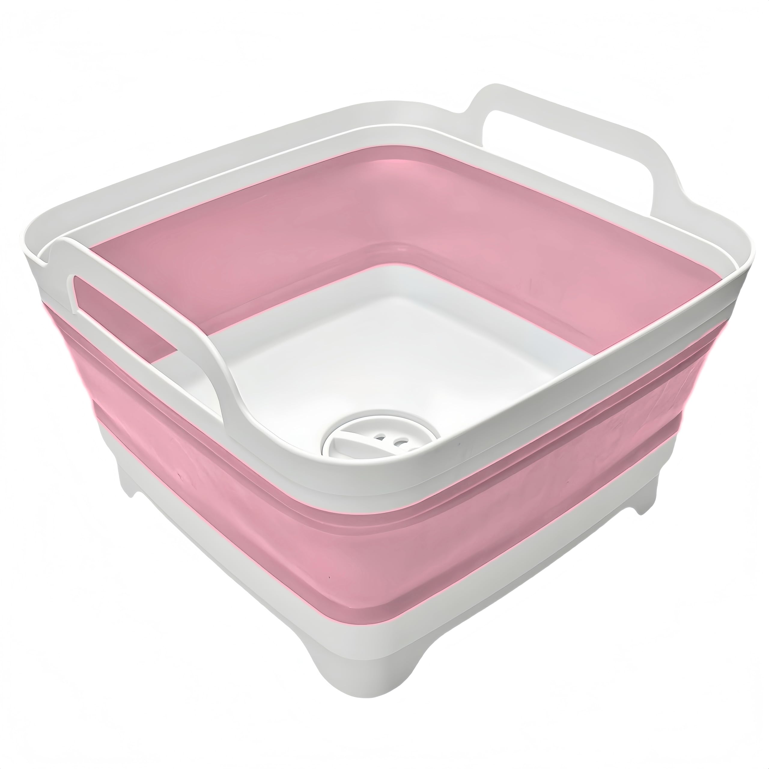 Collapsible Wash Basin 9L, Foldable Dish Tub with Drain Plug, Portable Collapsible Dish Basin, Camping Sink for Washing Dishes, Laundry & Kitchen Use,Gray