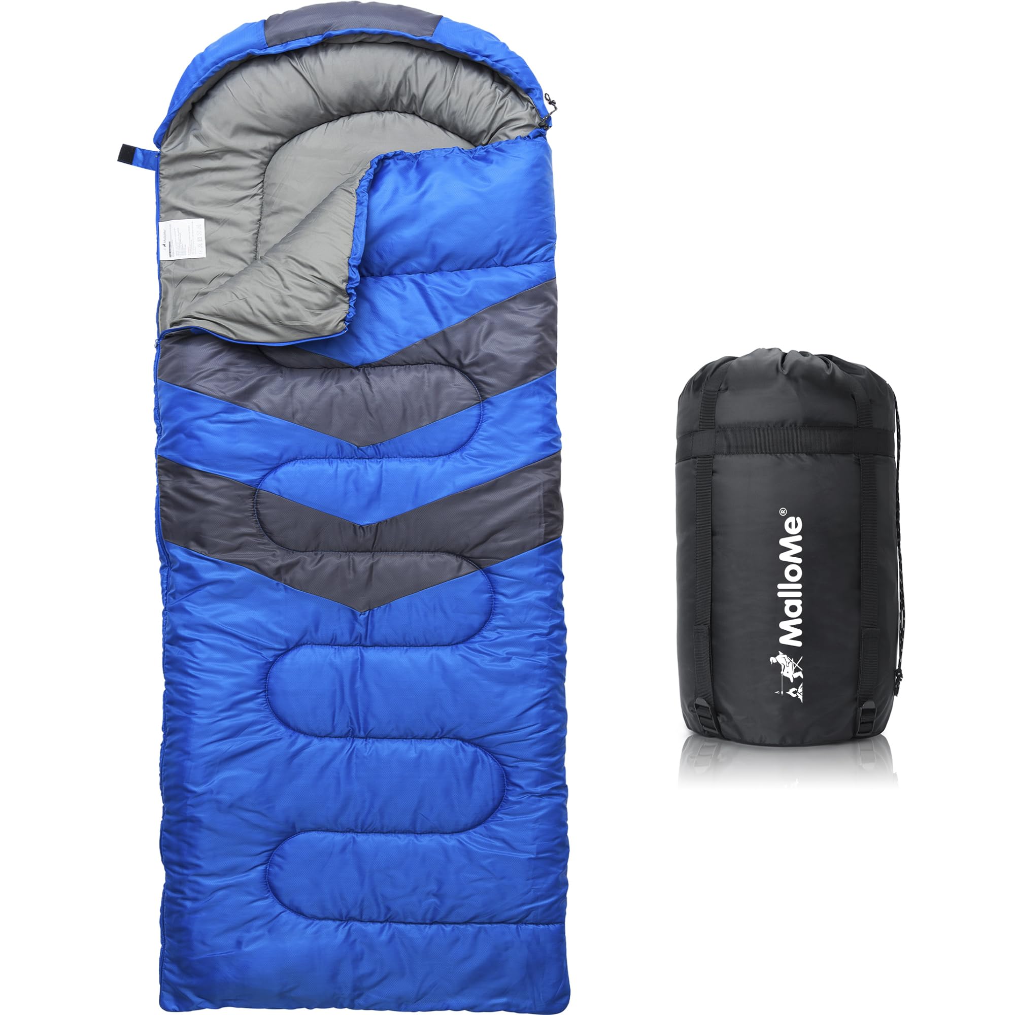 MalloMe Sleeping Bags for Adults Cold Weather & Warm - Backpacking Camping Sleeping Bag for Kids 10-12, Girls, Boys - Lightweight Compact Camping Essentials Gear Accessories Hiking Sleep Must Haves
