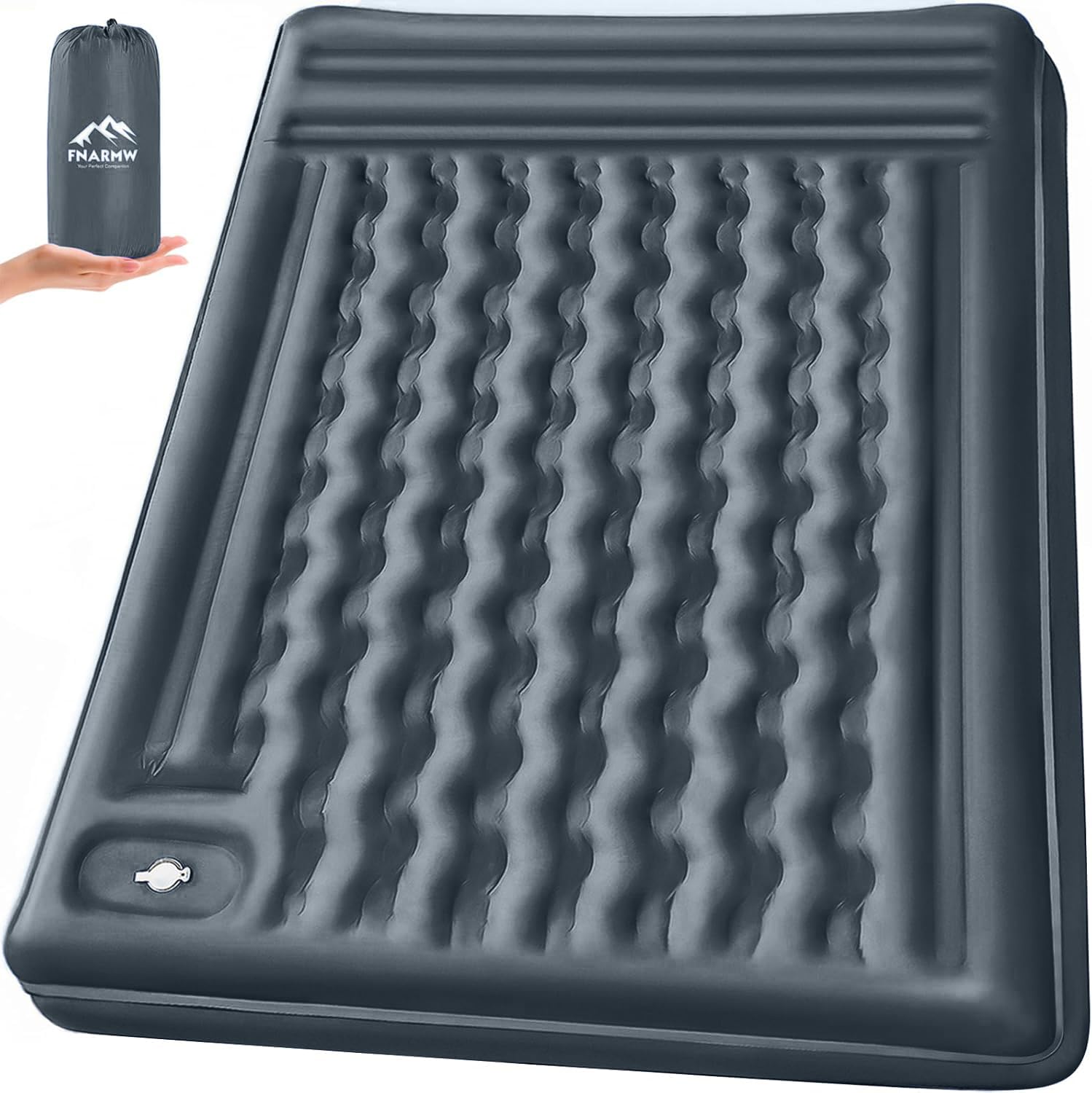 Camping Sleeping Pad, Extra Thick 5 Inch Camping Mat with Pillow Built-in Foot Pump Inflatable Sleeping Pads Compact for Camping Backpacking Hiking Traveling Tent