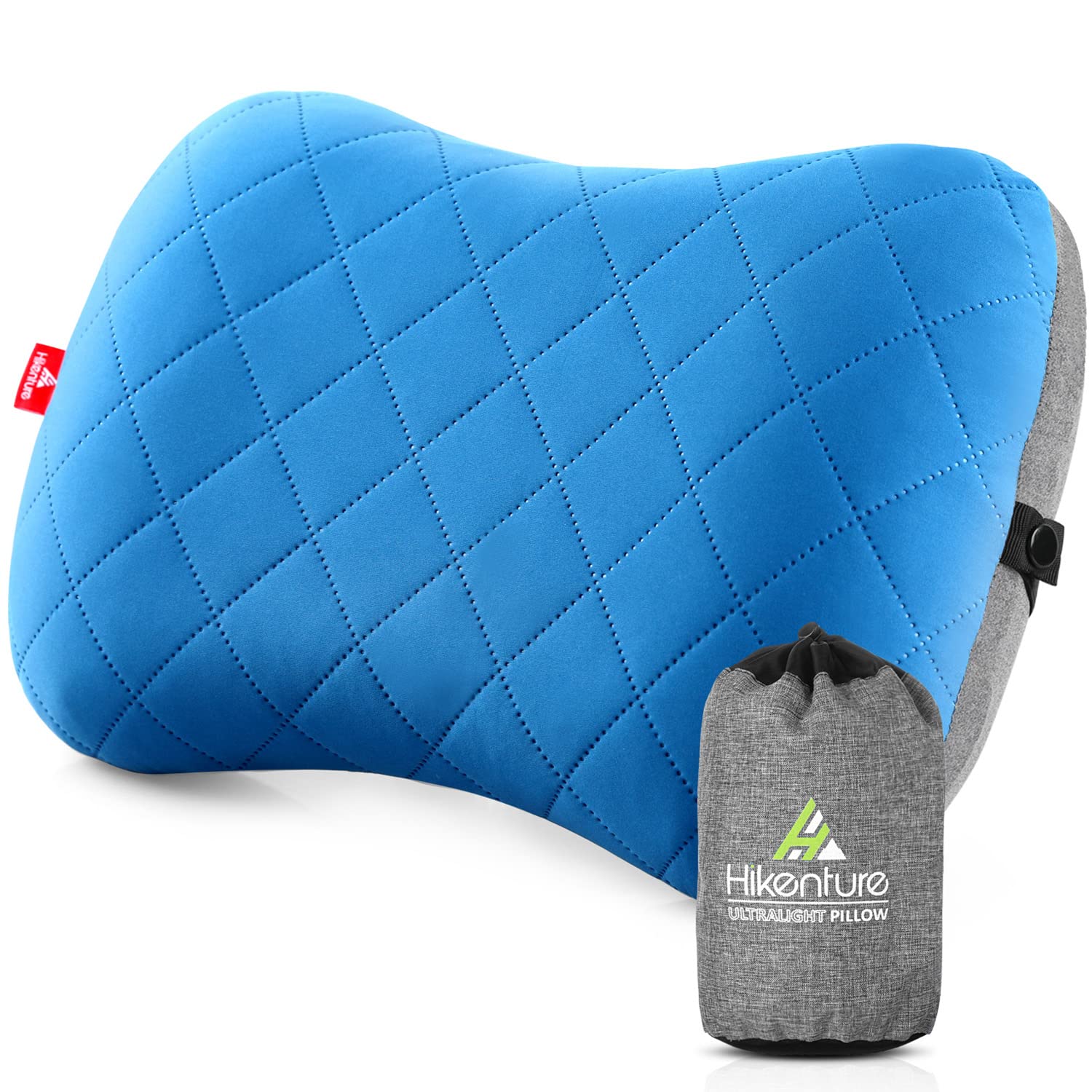 Hikenture Camping Pillow with Removable Cover - Ultralight Inflatable Pillow for Neck Lumbar Support - Upgrade Backpacking Pillow - Washable Travel Air Pillows for Camping, Hiking, Backpacking