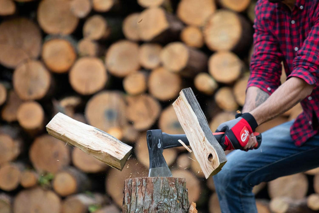 INTERTOOL 24-Inch Chopping Axe | Medium Size Felling Ax for Wood Splitting & Camping | Shock Absorbing Fiberglass Handle with Sheath | HT-0263