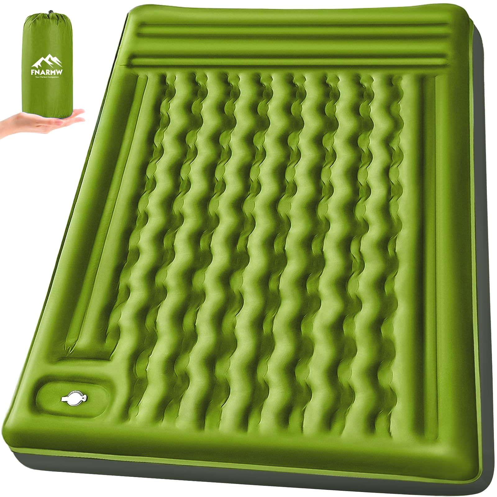 Camping Sleeping Pad, Extra Thick 5 Inch Camping Mat with Pillow Built-in Foot Pump Inflatable Sleeping Pads Compact for Camping Backpacking Hiking Traveling Tent
