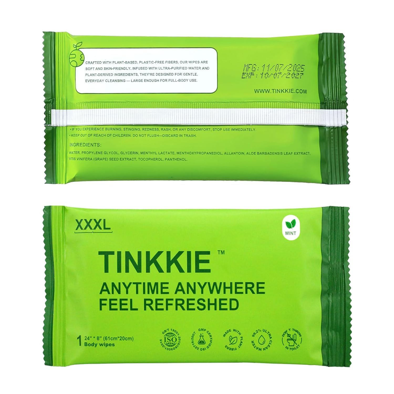 5X Larger Extra Large Body Wipes for Bathing No Rinse 6 Pack, Cooling Travel Pack for Outdoors Sports, Portable Disposable Body Cleansing Towelettes, Great for Gym, Camping