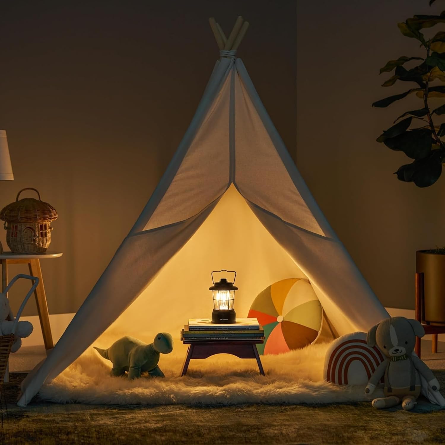 LUXPRO Retro LED Lantern - Battery-Powered Emergency Lantern - Water Resistant - Bright LED Lamp for Indoor & Outdoor Use - Use for Tents, Hiking or Hurricane Prep (Blac, Pack of 1)