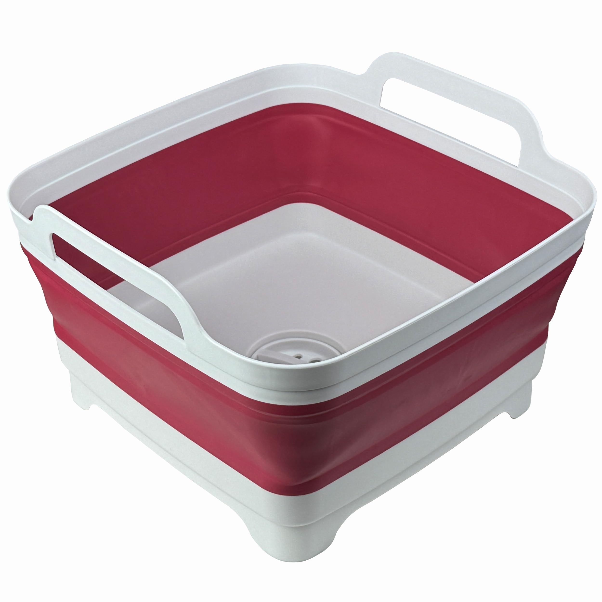 Collapsible Wash Basin 9L, Foldable Dish Tub with Drain Plug, Portable Collapsible Dish Basin, Camping Sink for Washing Dishes, Laundry & Kitchen Use,Gray