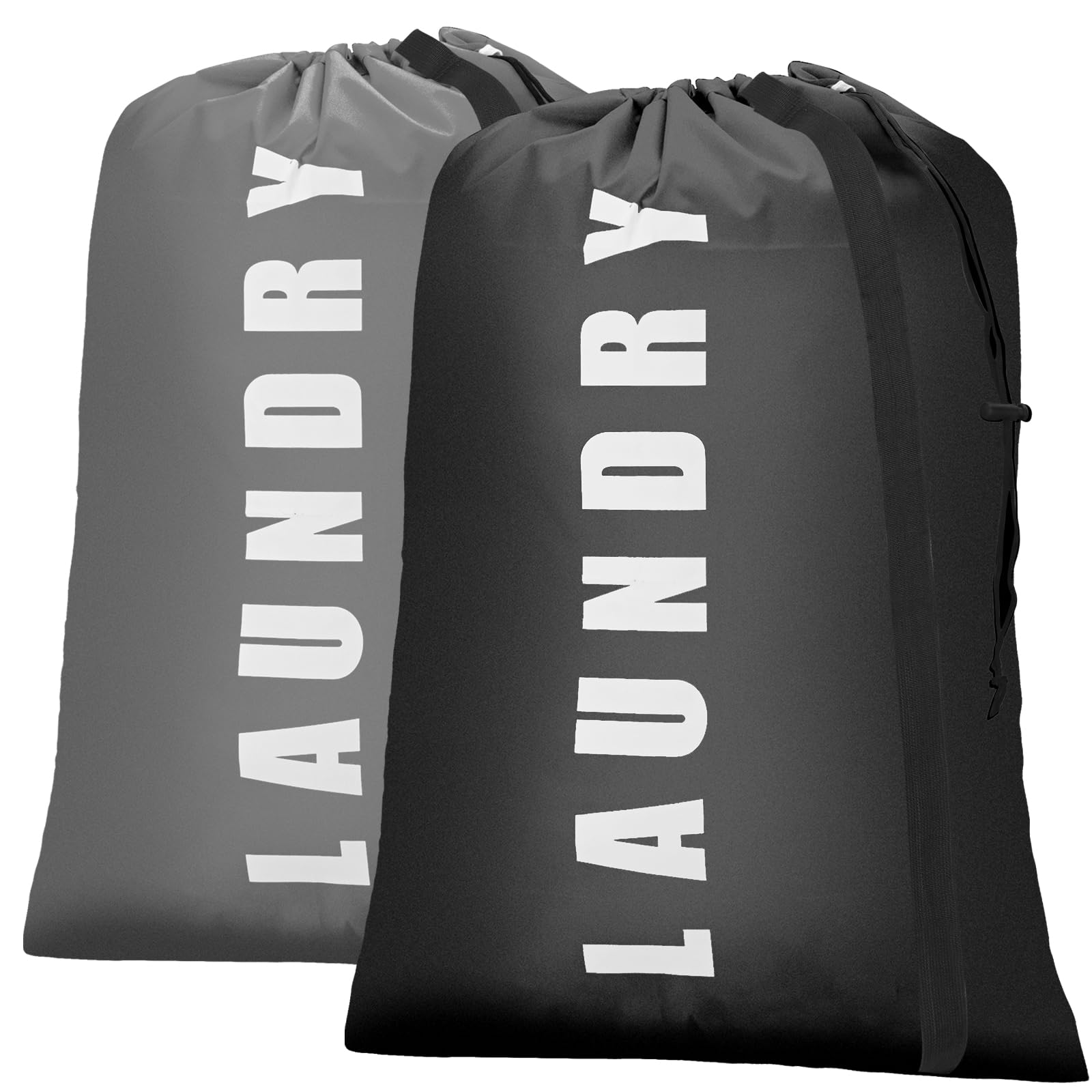 Laundry Bag,2 Pack Travel Laundry Bags for Dirty Clothes,Large Laundry Bags for Camping & Traveling,Dirty Clothes Travel Bag,24" x 36" (Cyan + Gray)
