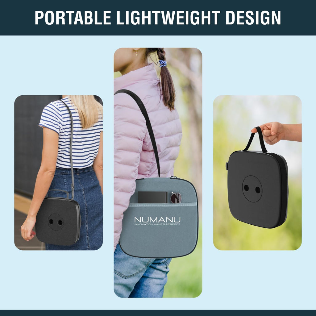 NUMANU 2025 Upgraded Square Collapsible Stool & 3IN1 Cushioned Carry Bag, Adjustable Height Folding Stool, Telescopic Camping Chair Retractable Seat or Footrest for Outdoors & Travel, 18" Max 620lbs