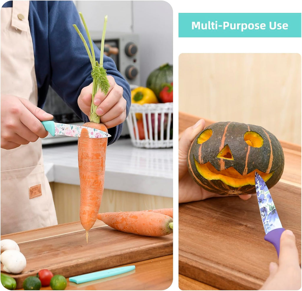 UPTRUST Knife Set, 12-piece Kitchen Knife Set Nonstick Coated, Professional Kitchen Cutlery Set for Chef, Cooking, Camping, Outdoor, Gift