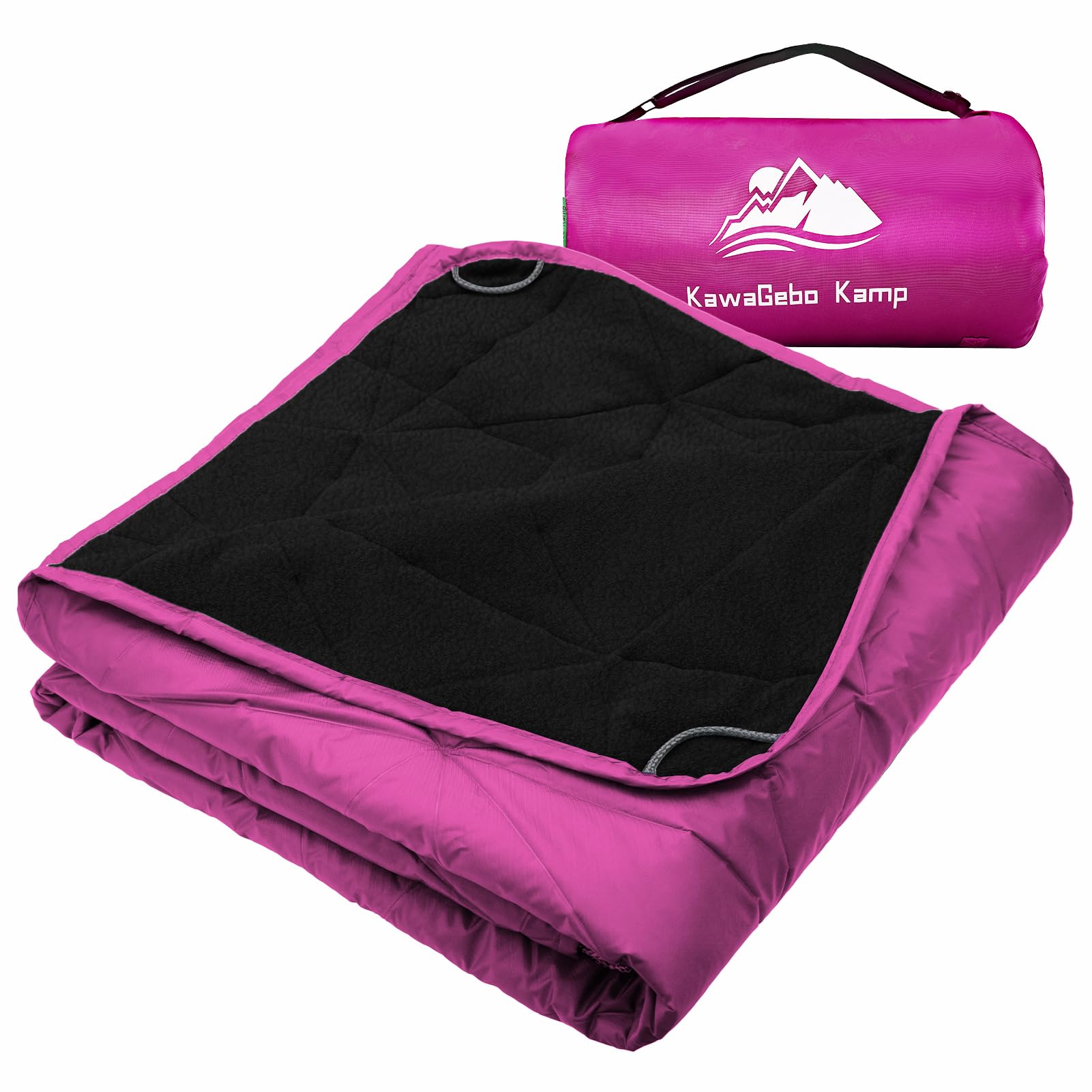 Outdoor Waterproof Blanket, Foldable Fleece Stadium Blanket for Outdoor Sports Event, Camping, Car, Pet, Picnics - Windproof, Wearable, Machine Washable 80" x 58" (Black Gray)