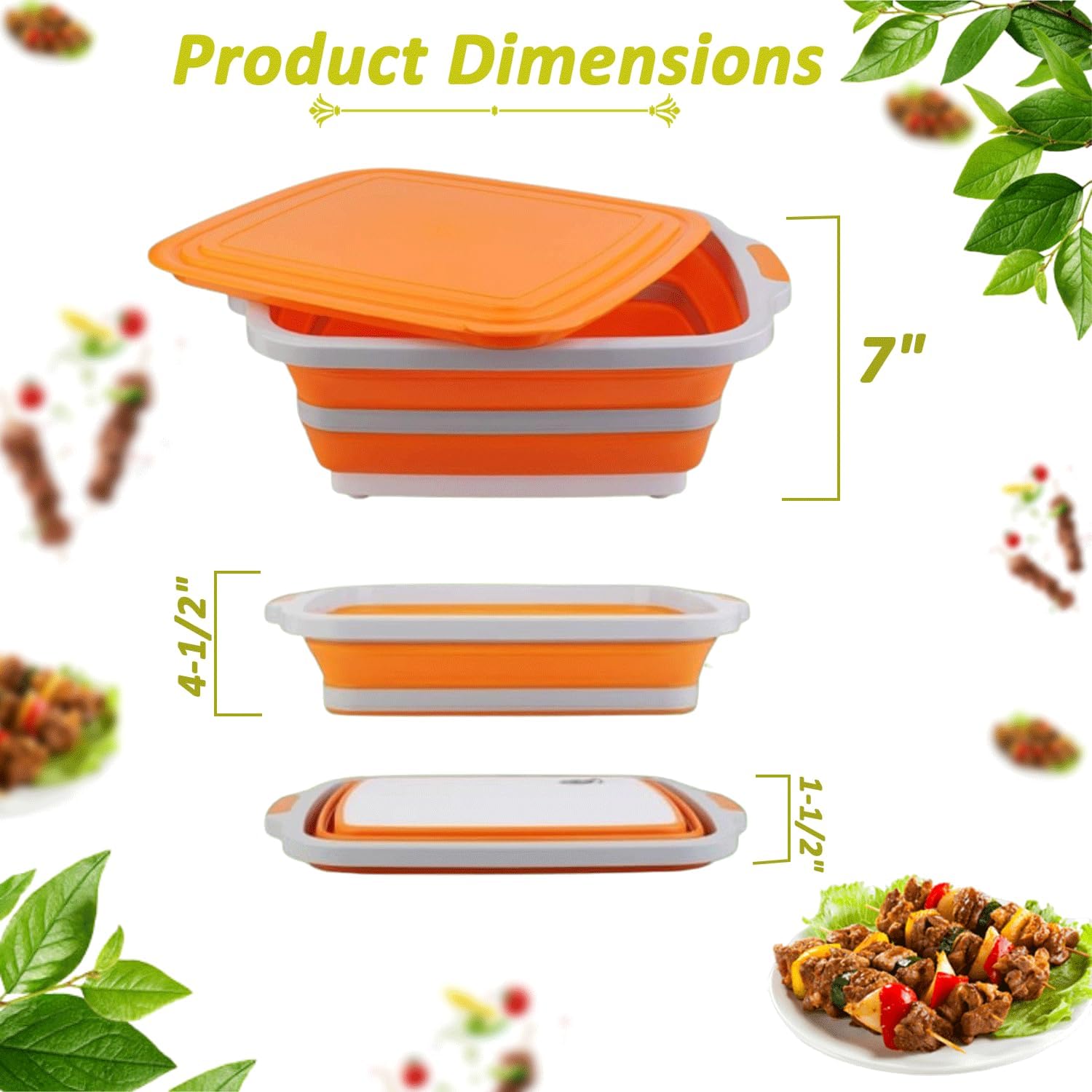 3-in-1 BBQ Prep Tub 16L – Collapsible Cutting Board with Resting Blanket & Chicken Claws All-in-One Meat Marinating,Shredding & Grilling Set Ideal BBQ Accessories for Camping, Picnic,&Outdoor Cooking