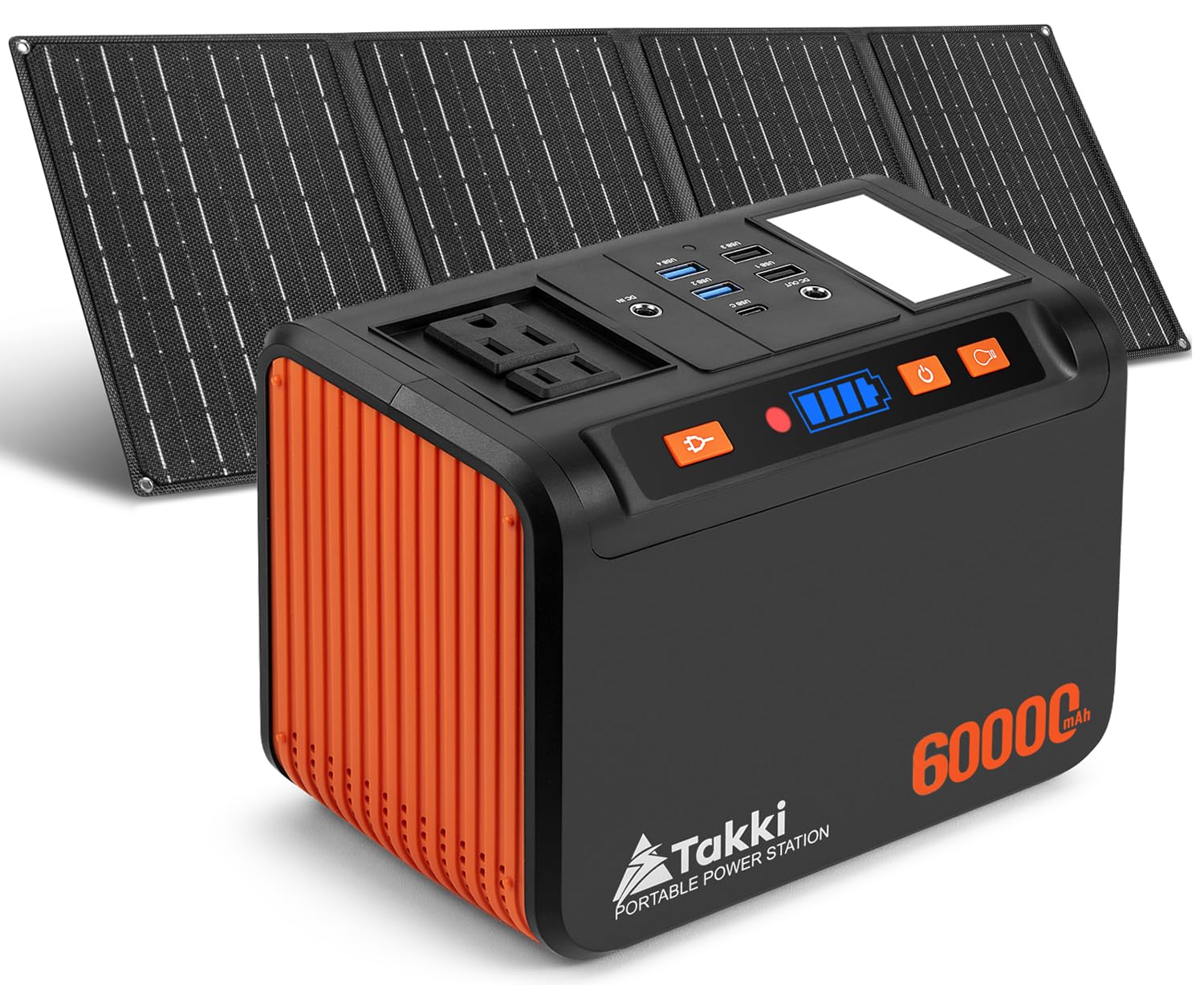 Takki 88.8Wh Portable Power Station Lithium Battery Solar Generator Power Bank with 110V AC Outlet Battery Backup for Camping Home Use Emergency(Solar Panel Optional)