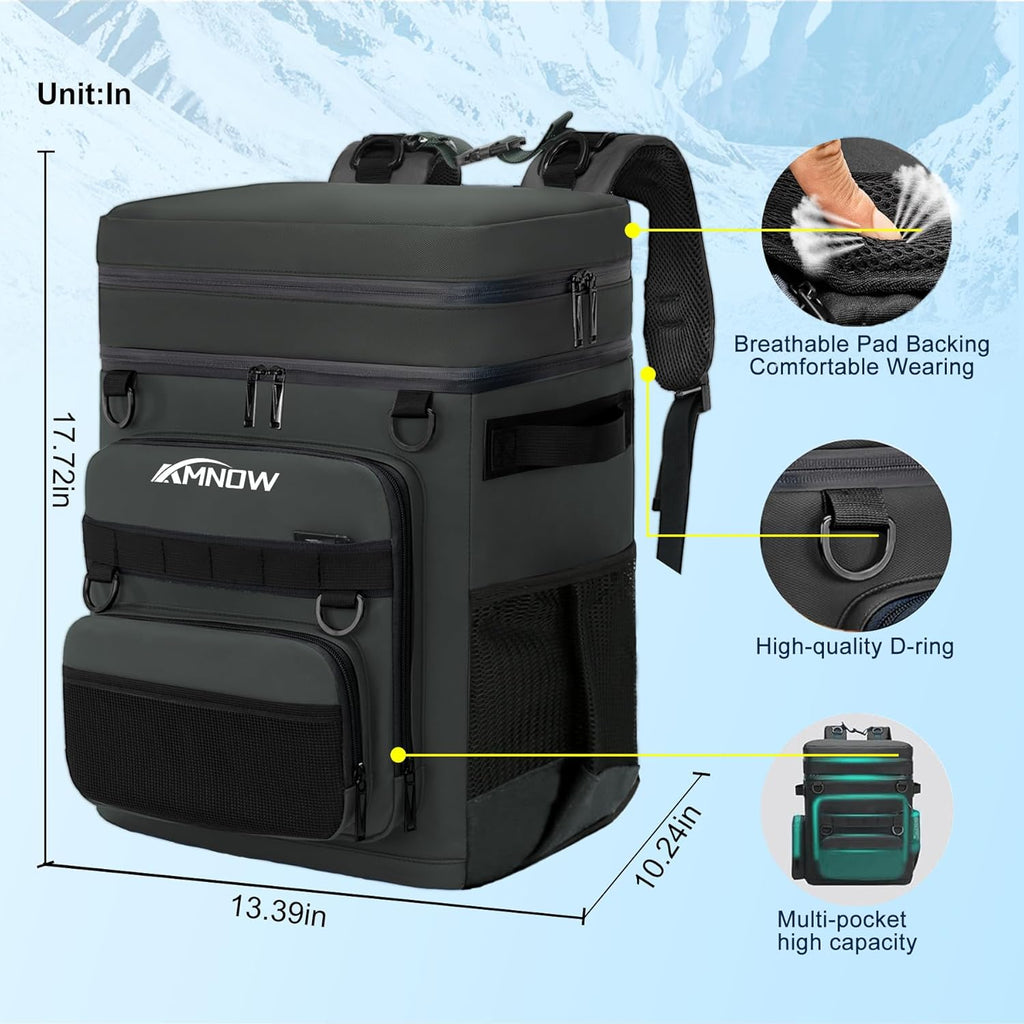 Backpack Cooler Insulated Leak Proof for Men Women 50 Cans Soft Cooler Backpack Insulated Waterproof Large Capacity Coolers Bag Portable for Lunch Camping Travel Picnic Hiking