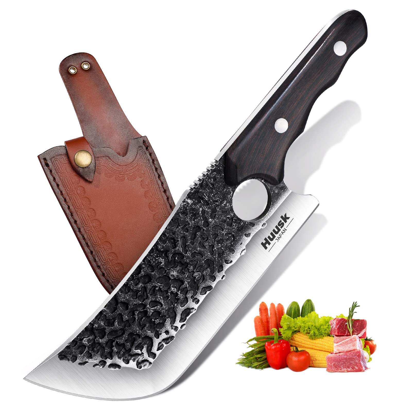 Huusk Japanese Folding Fruit Knife - Pocket Paring Knives with 440C Stainless Steel Ultra Sharp Blade, Portable Kitchen Knives, Gifts for Men