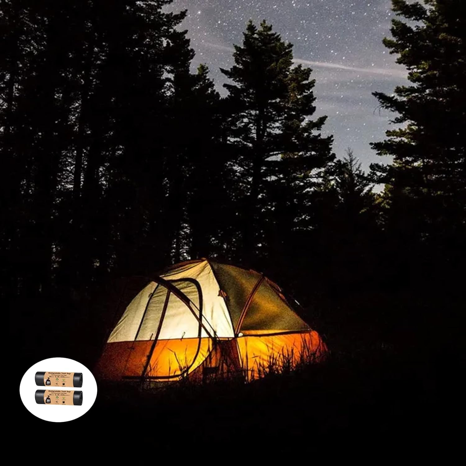 Compostable Camping Toilet Bags - 40 Count, 8 Gallon, 30 Liter, Portable Toilet Replacement Bags for Outdoors, Boating, Car Travel, Long Trips