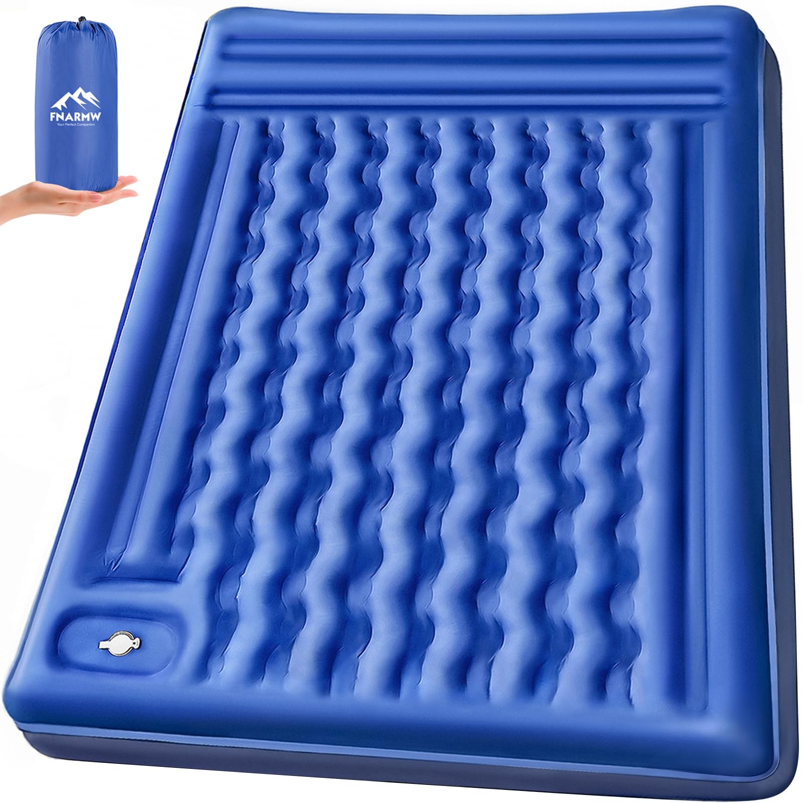 Camping Sleeping Pad, Extra Thick 5 Inch Camping Mat with Pillow Built-in Foot Pump Inflatable Sleeping Pads Compact for Camping Backpacking Hiking Traveling Tent