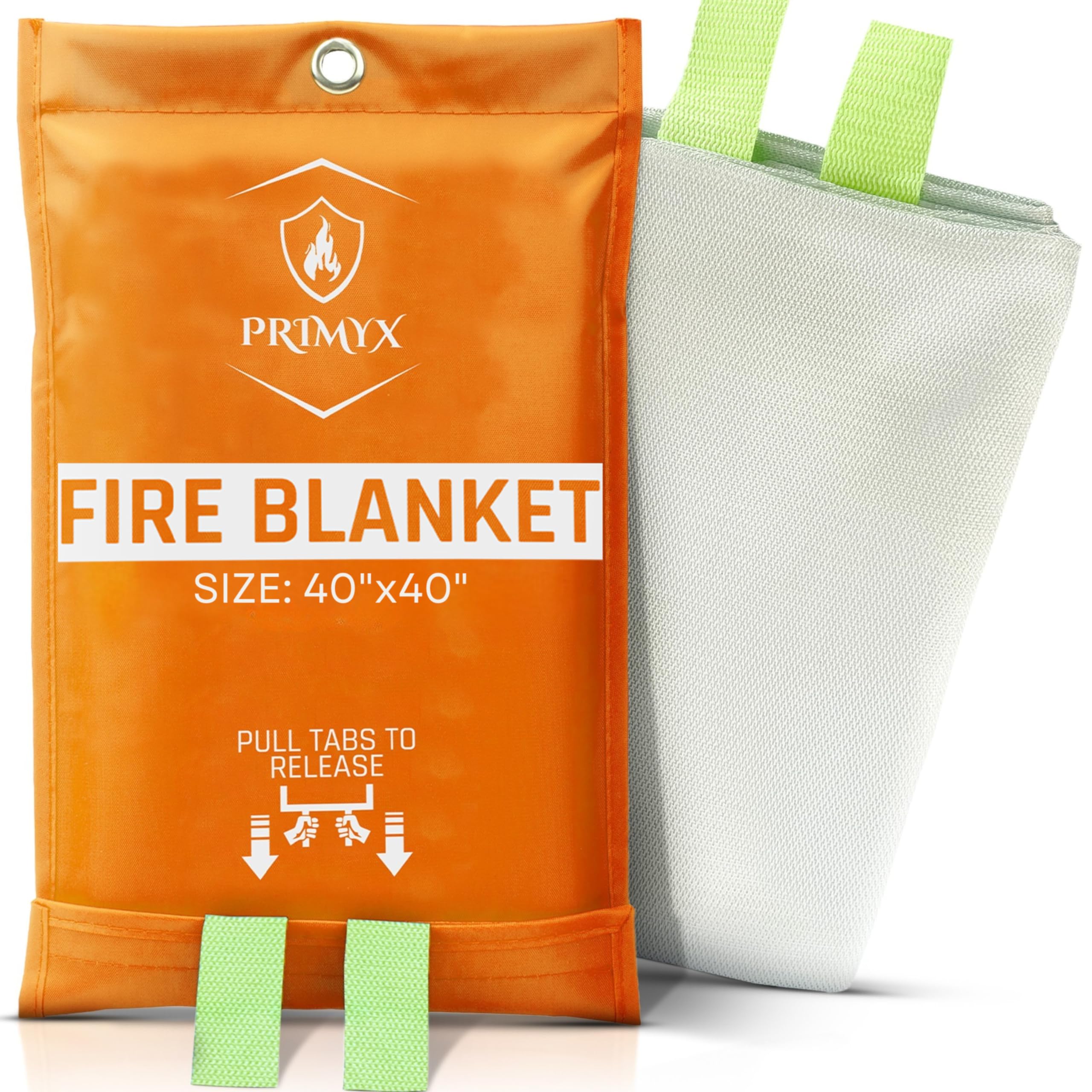 Emergency Fire Blanket 40"x40" (2-Pack) – Fireproof Survival Blanket for Home, Kitchen, RV & Camping – Smothers Grease & Electrical Fires – Reusable, Pet & Family Safe Fire Safety Gear