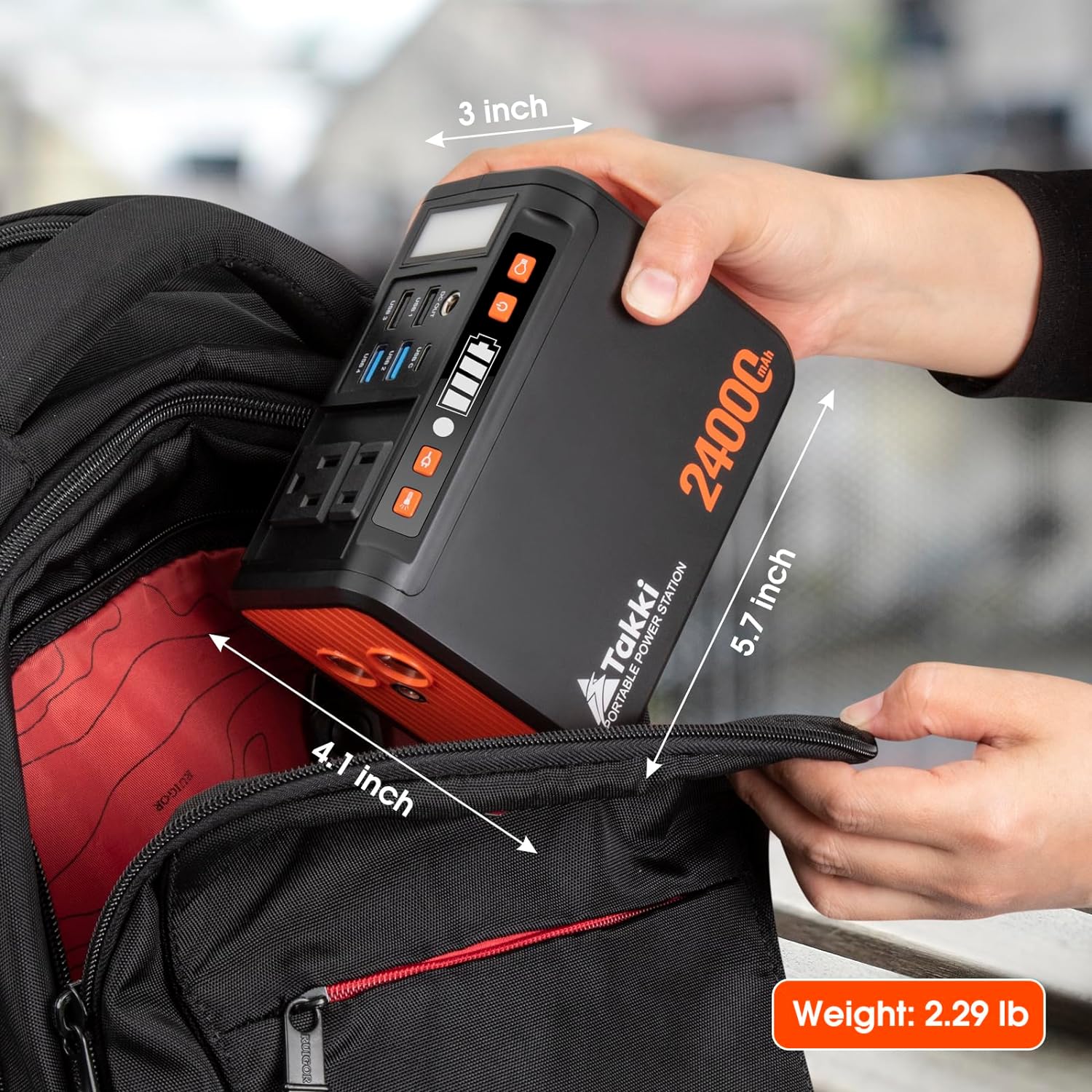 Takki 88.8Wh Portable Power Station Lithium Battery Solar Generator Power Bank with 110V AC Outlet Battery Backup for Camping Home Use Emergency(Solar Panel Optional)