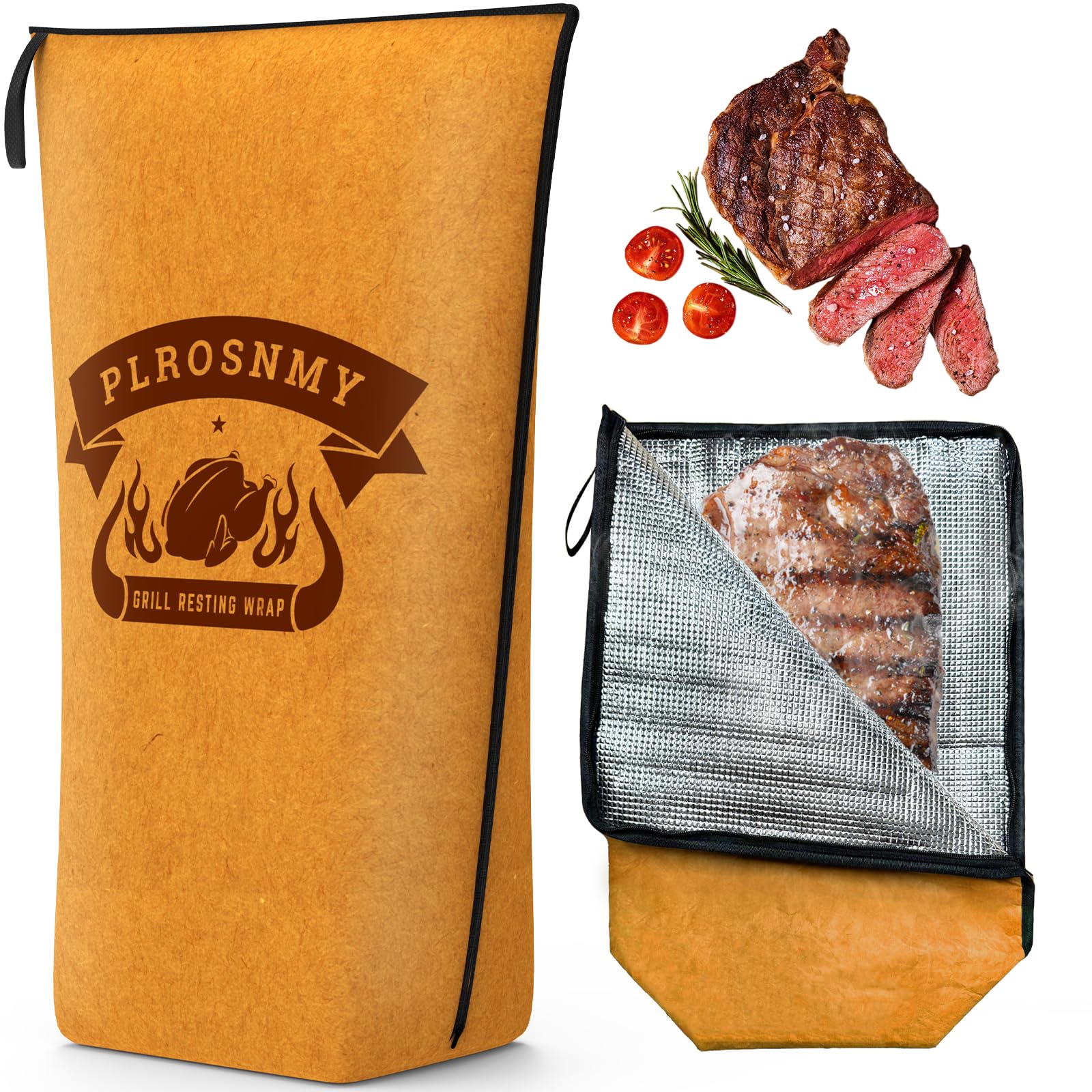 BBQ Blanket for Resting Meat, 21 Inch Smoker Meat Resting Blanket for Brisket, Beef, Turkey, Wide Mouth Meat Insulated Resting Bag for Smoking, Grilling, Camping