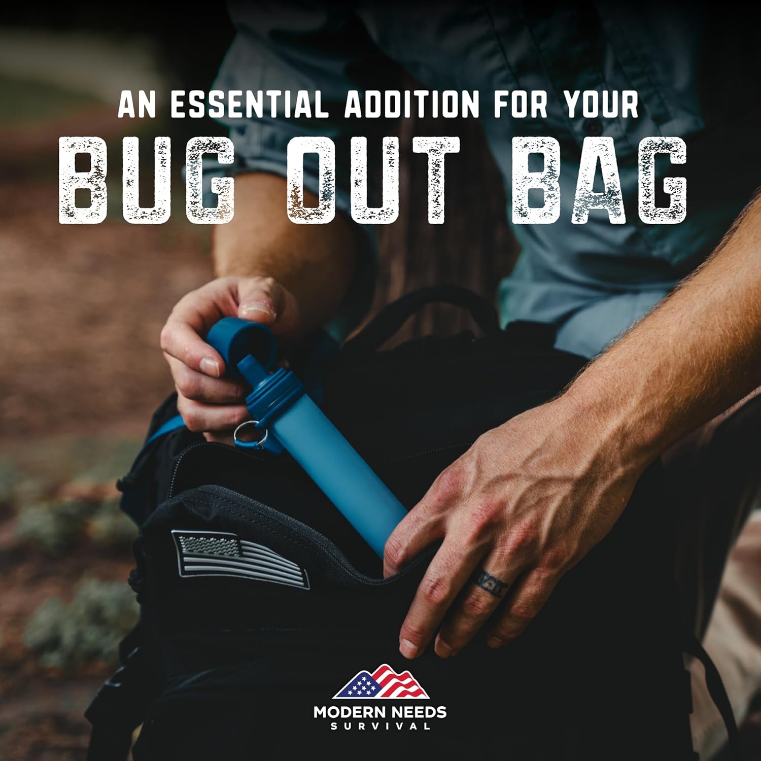 MODERN NEEDS Ready Filter Personal Water Filter Straw | Backpacking Water Filter for Hiking & Camping | Portable Water Purifier Camping | Emergency Survival Gear & Camping Survival Kit