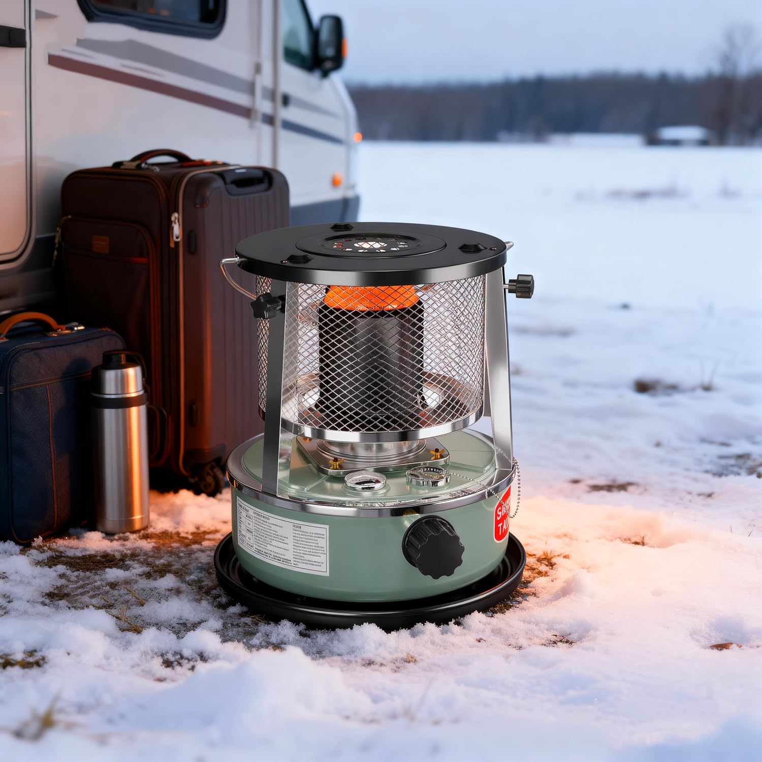 Kerosene Heater, Kerosene Heaters for Indoor Use, Portable Non Electric Stove for Camping, Outdoor, Home, Cooking, Garage, Emergency Oil Heater (4.5L, Blue)