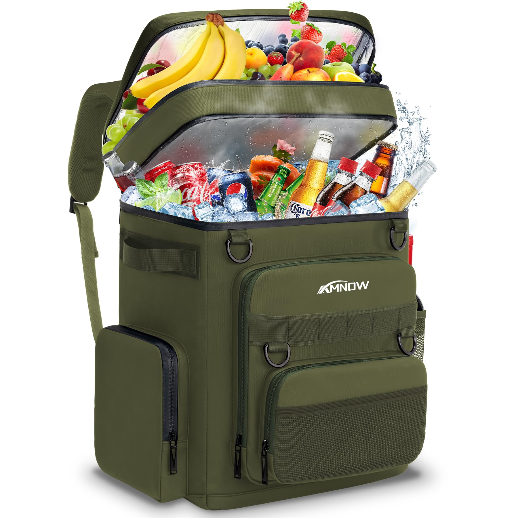 Backpack Cooler Insulated Leak Proof for Men Women 50 Cans Soft Cooler Backpack Insulated Waterproof Large Capacity Coolers Bag Portable for Lunch Camping Travel Picnic Hiking