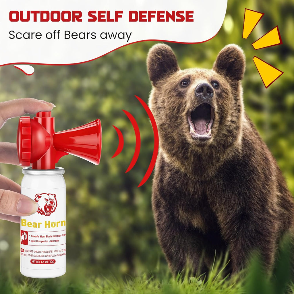 Bear Horn to Scare Bears 1.4oz, Very Loud 120dB Bear Air Horns for Safety for Hiking, Heard Up to 1/2 Mile Away, Bear Spray Self Defense, Blow Horn to Scare Wild Animals, Bear Alarm