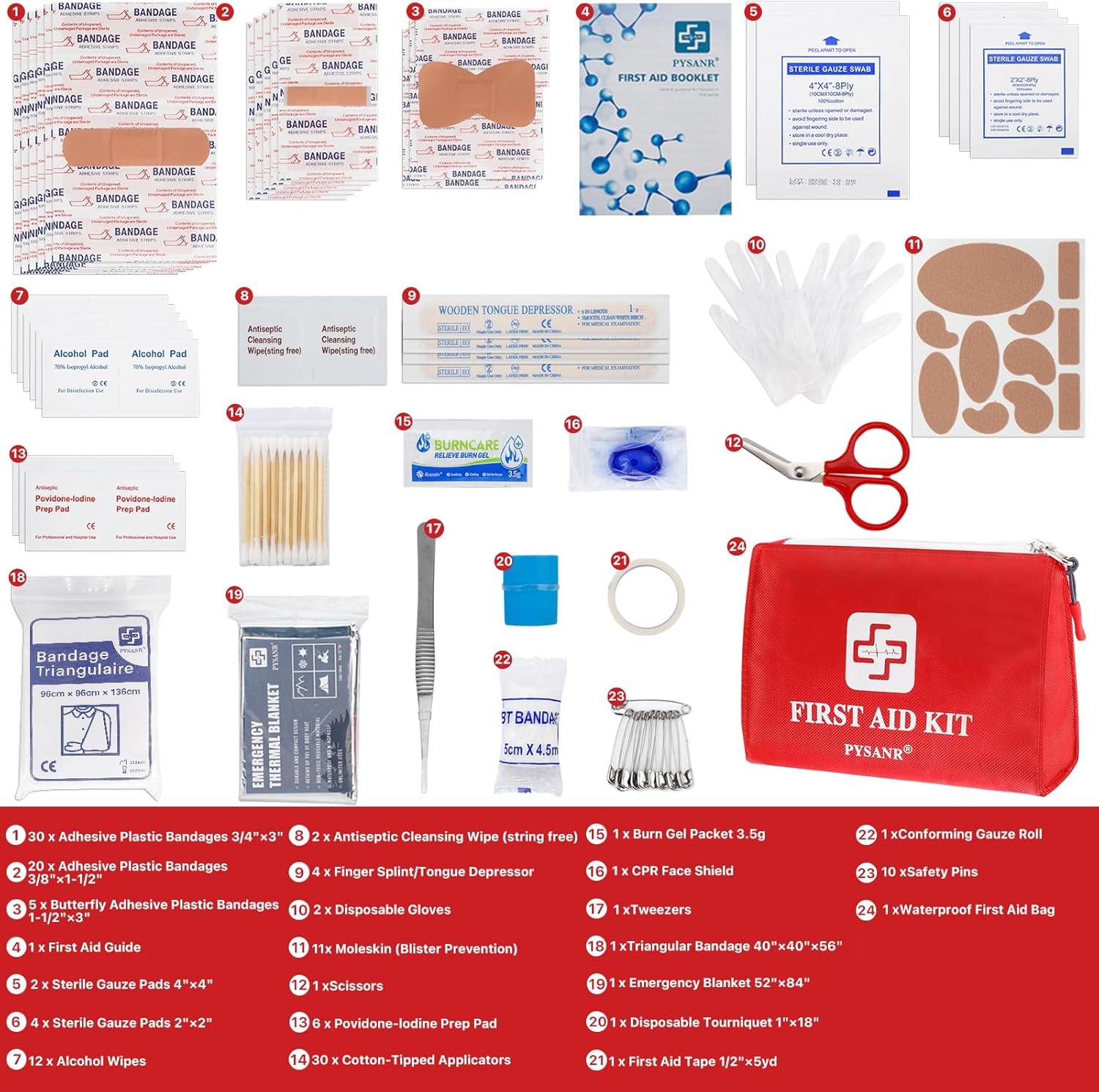 Small First Aid Kit, 150 Piece with Foil Blanket & Scissors, Mini First Aid Bag for Emergency, Home, Camping, Travel, Sports, Office, Outdoor, Car, School
