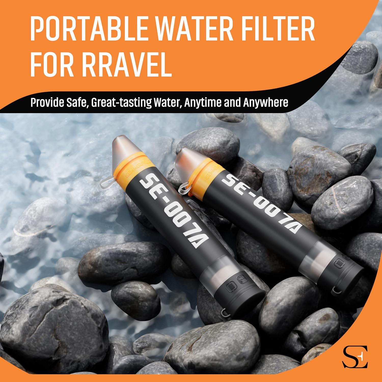 Personal Straw Water Filter to purify Water, Emergency Water Straws Portable Gear for Hiking, Camping, Travel, Fishing, Outing and Emergency Preparedness （1 Water Filter）