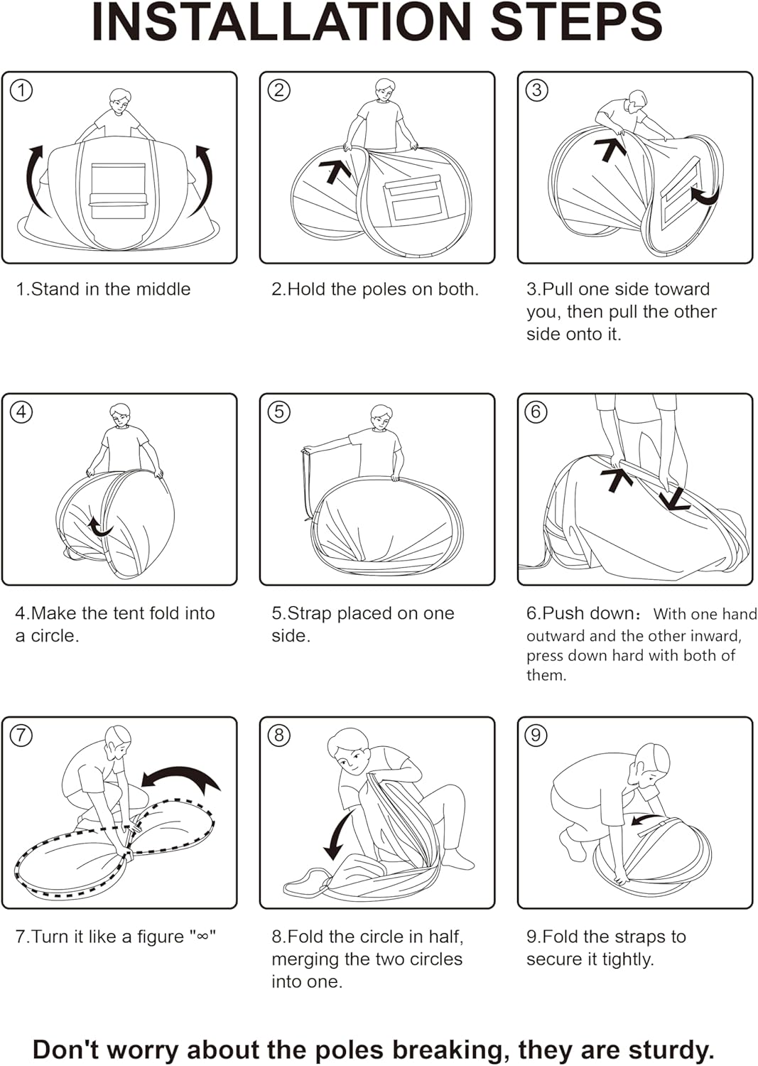 4 Person Easy Pop Up Tent Waterproof Automatic Setup 2 Doors-Instant Family Tents for Camping Hiking & Traveling