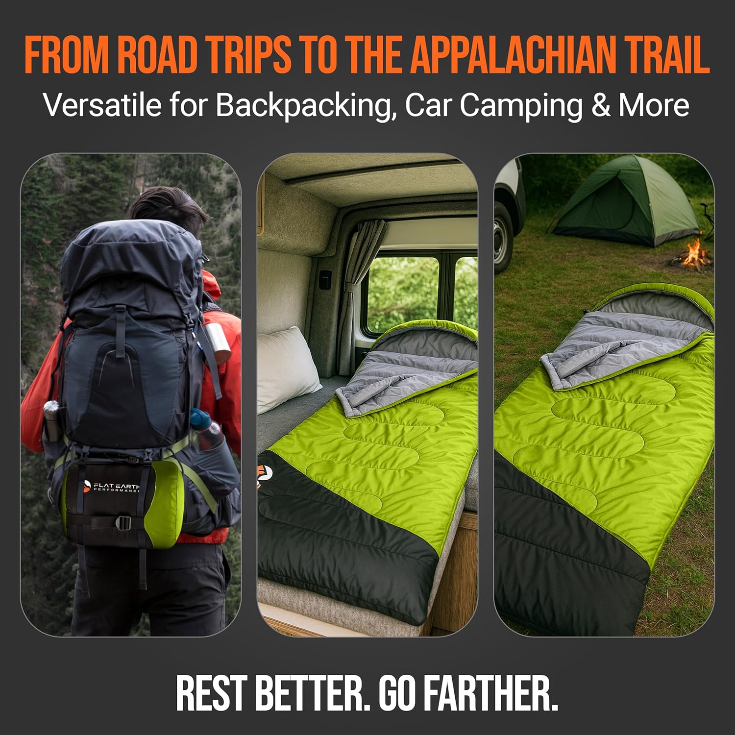 Expedition Sleeping Bag with Compression Sack – 32°F/0°C for Teens/Adults Up to 6'2", Lightweight, Water-Resistant, Backpacking Sleeping Bag for Camping, Hiking