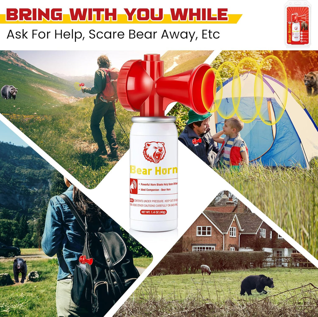 Bear Horn to Scare Bears 1.4oz, Very Loud 120dB Bear Air Horns for Safety for Hiking, Heard Up to 1/2 Mile Away, Bear Spray Self Defense, Blow Horn to Scare Wild Animals, Bear Alarm